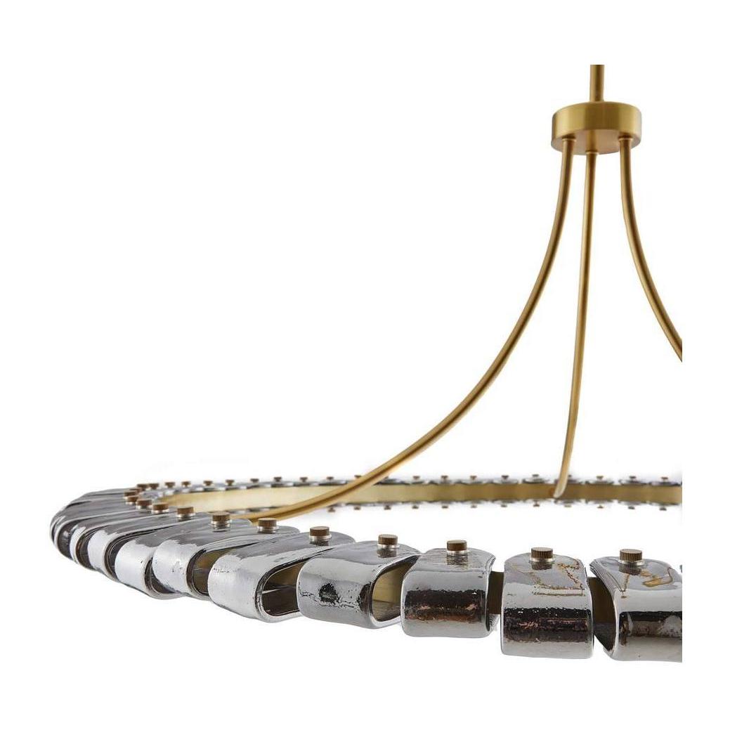Blue Smoke Seedy Glass LED Chandelier