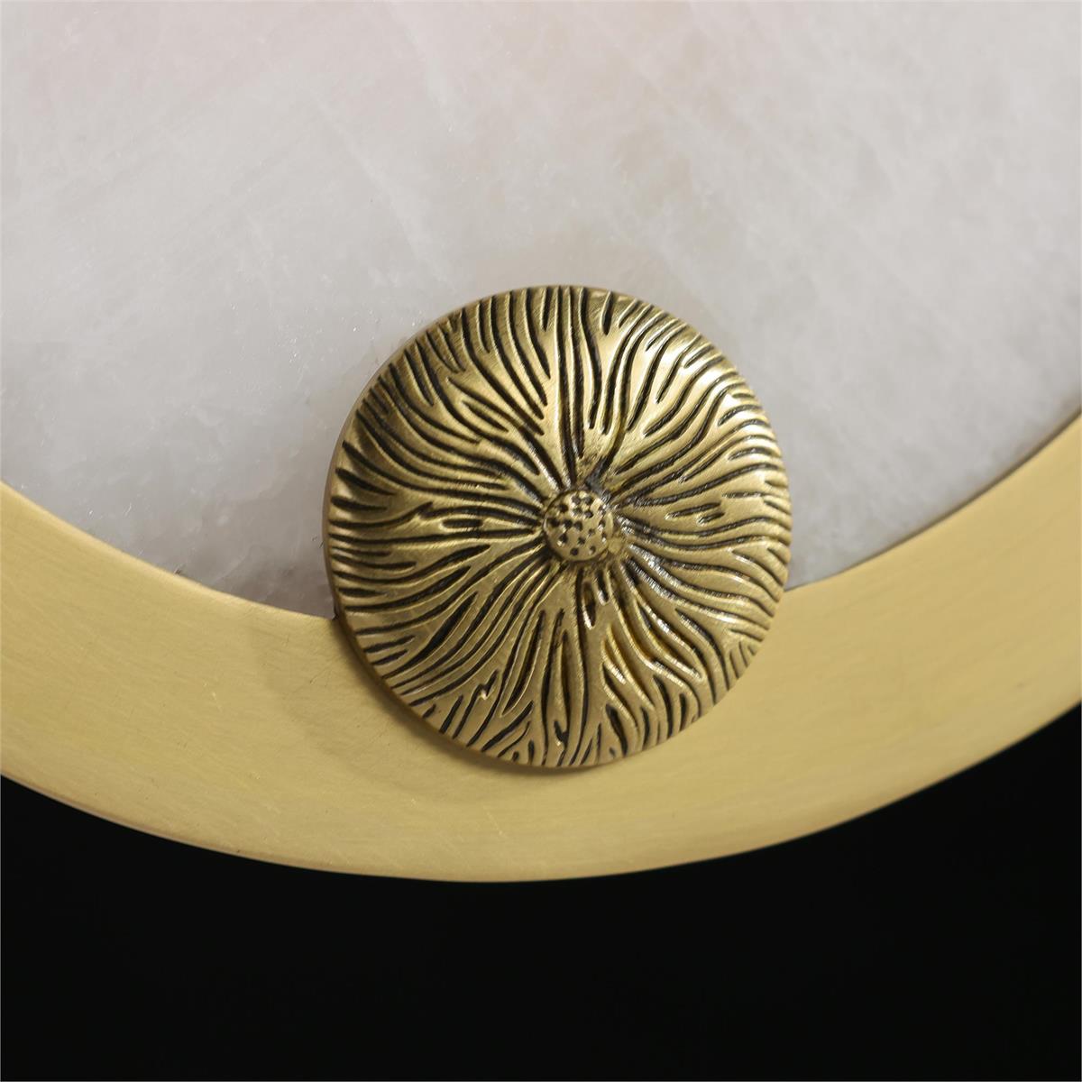 Brushed Brass Alabaster Floral Chandelier