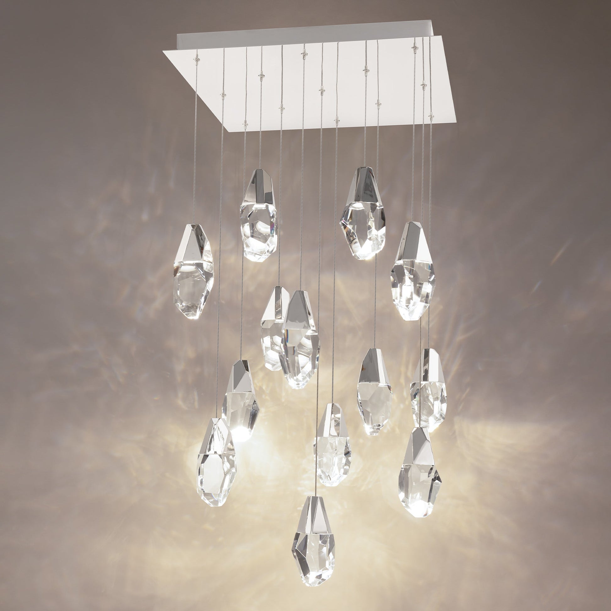 Cascading Quartz Jewel Multi-Light Pendant