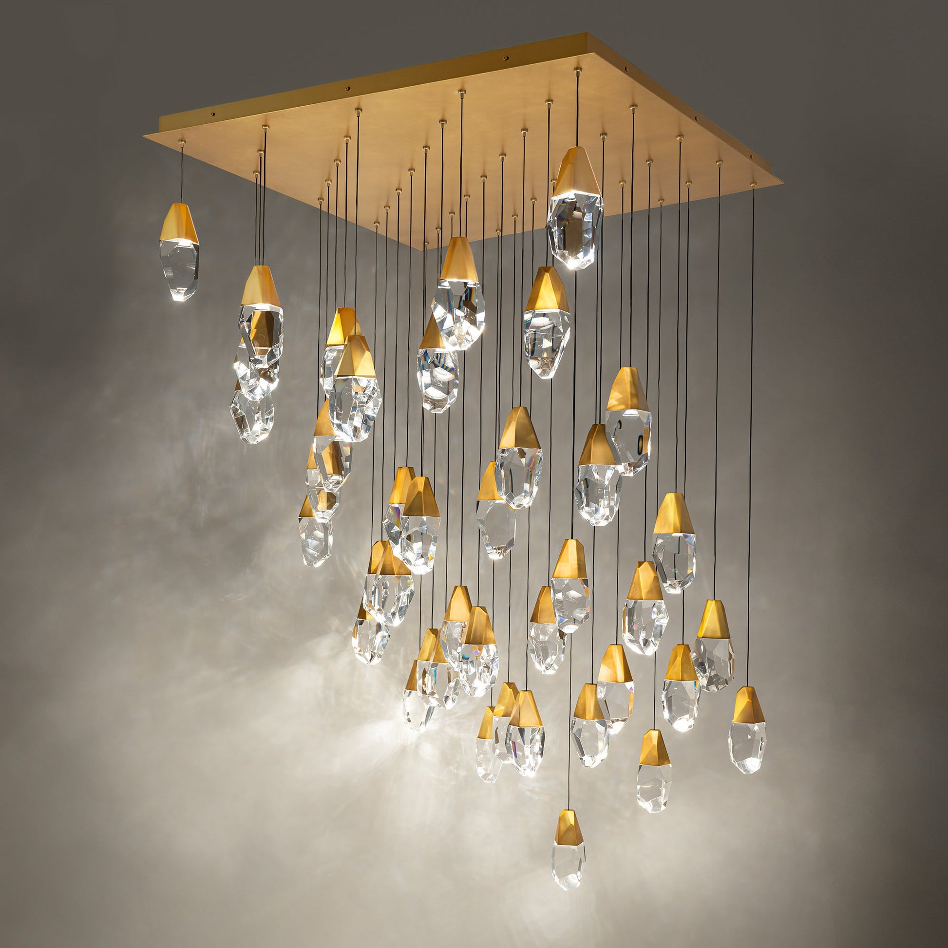 Cascading Quartz Jewel Multi-Light Pendant