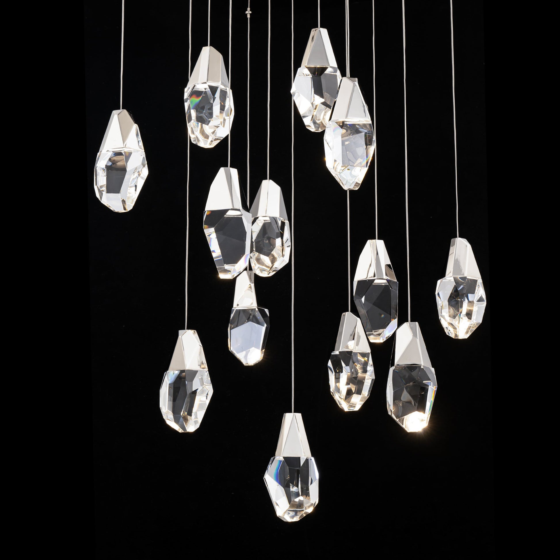 Cascading Quartz Jewel Multi-Light Pendant