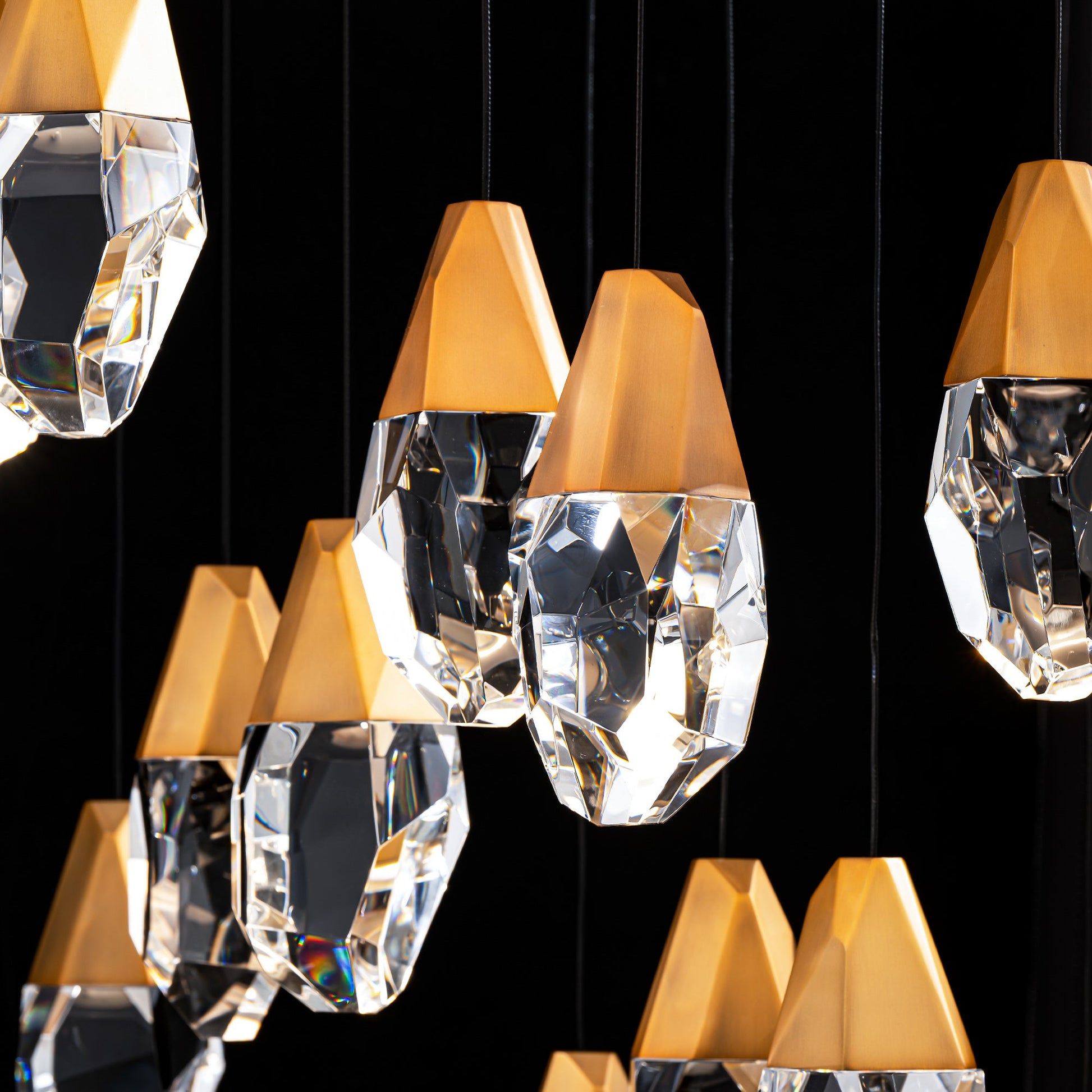 Cascading Quartz Jewel Multi-Light Pendant