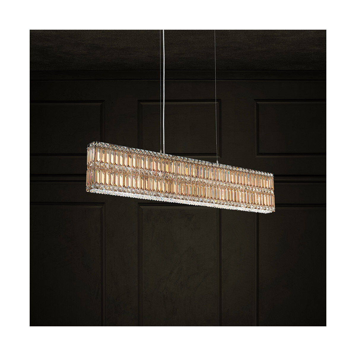 Clear Optic Crystal Box Linear Pendant