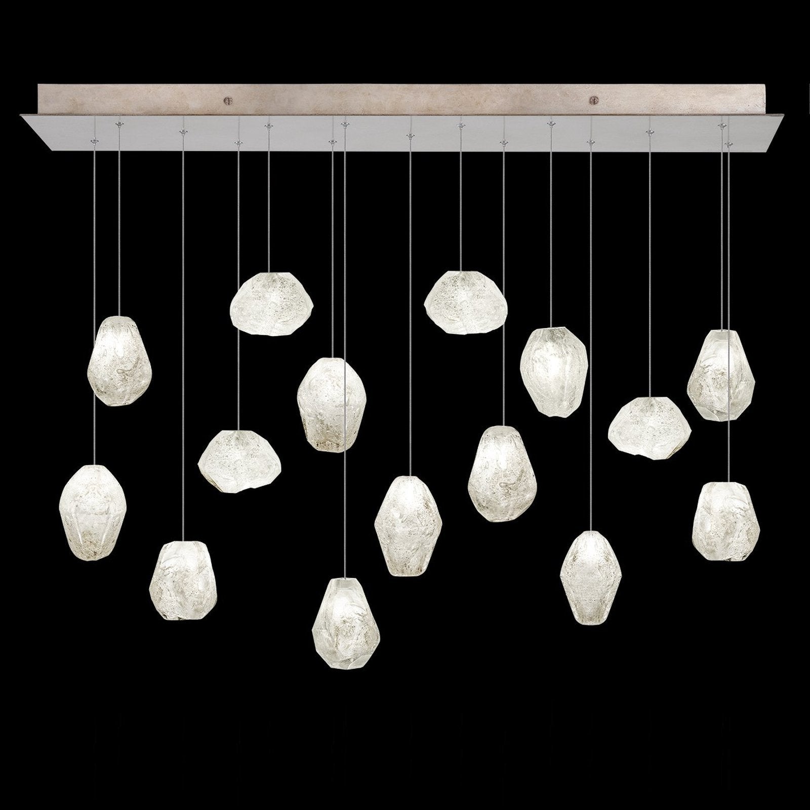 Clear Quartz Linear Glass Pendant