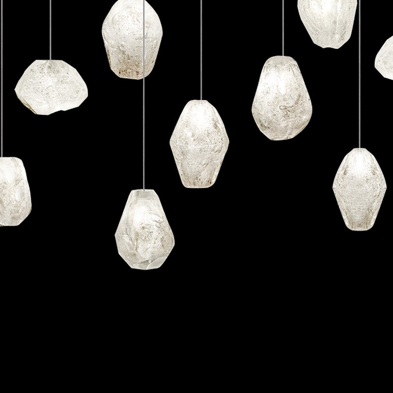 Clear Quartz Linear Glass Pendant