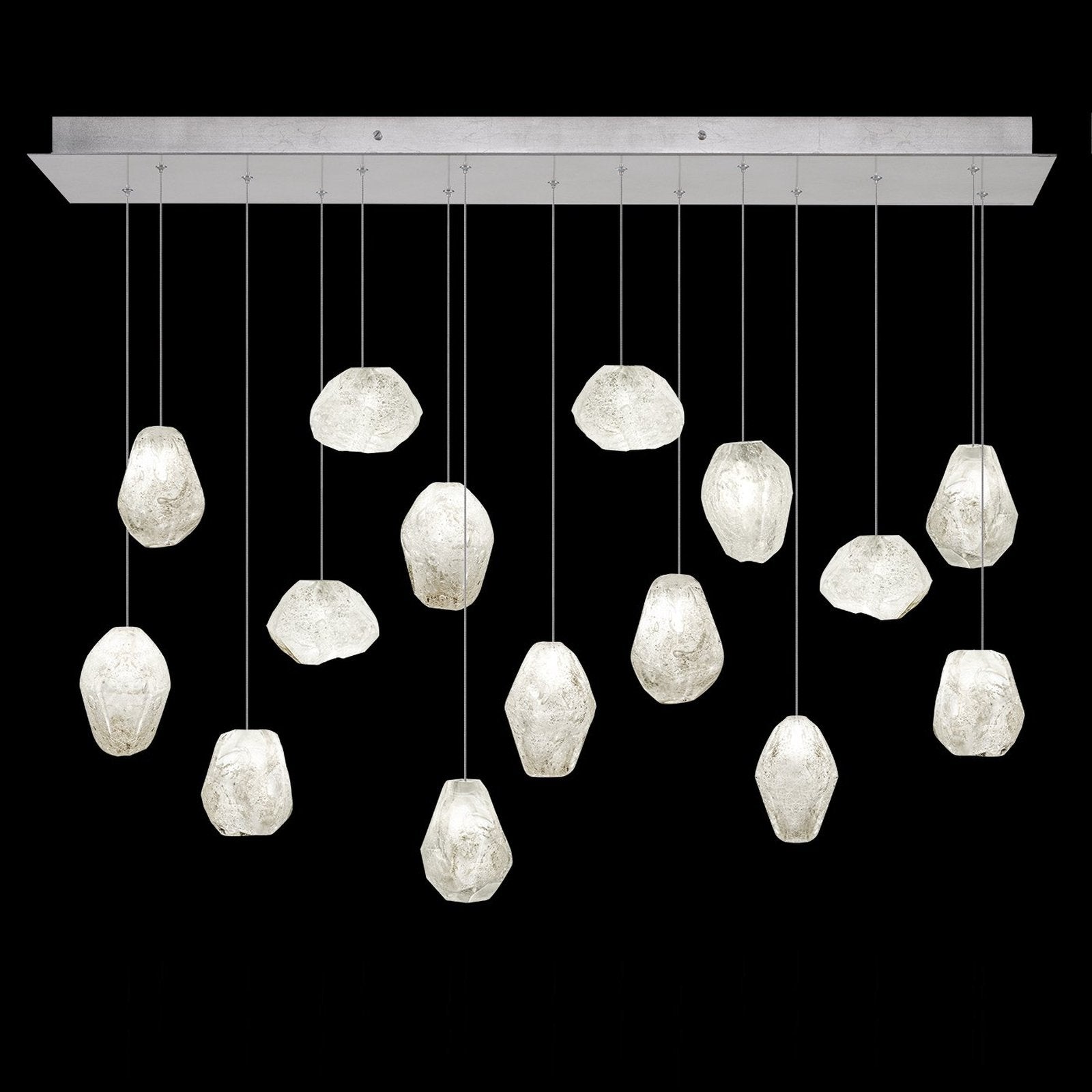 Clear Quartz Linear Glass Pendant