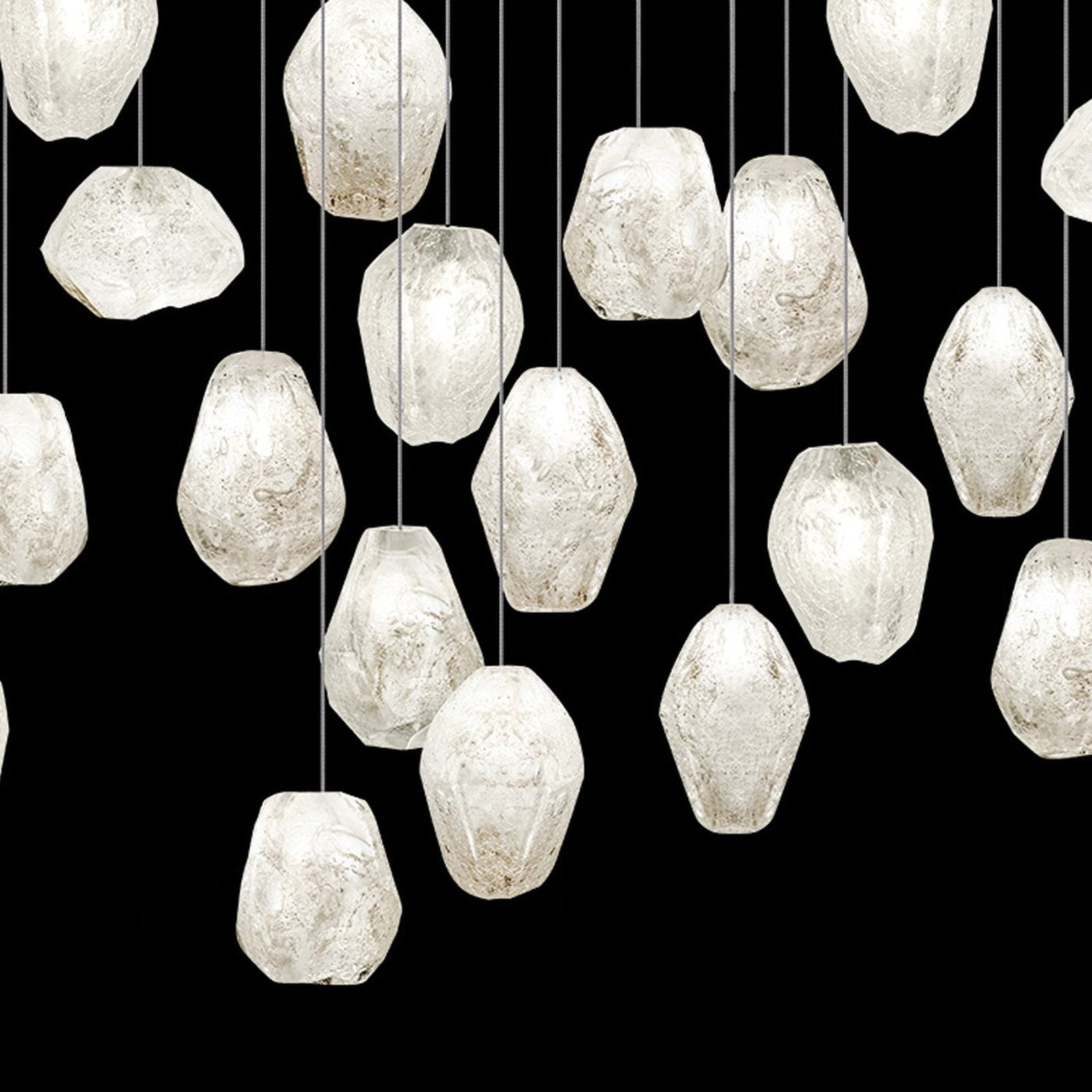 Clear Quartz Linear Glass Pendant