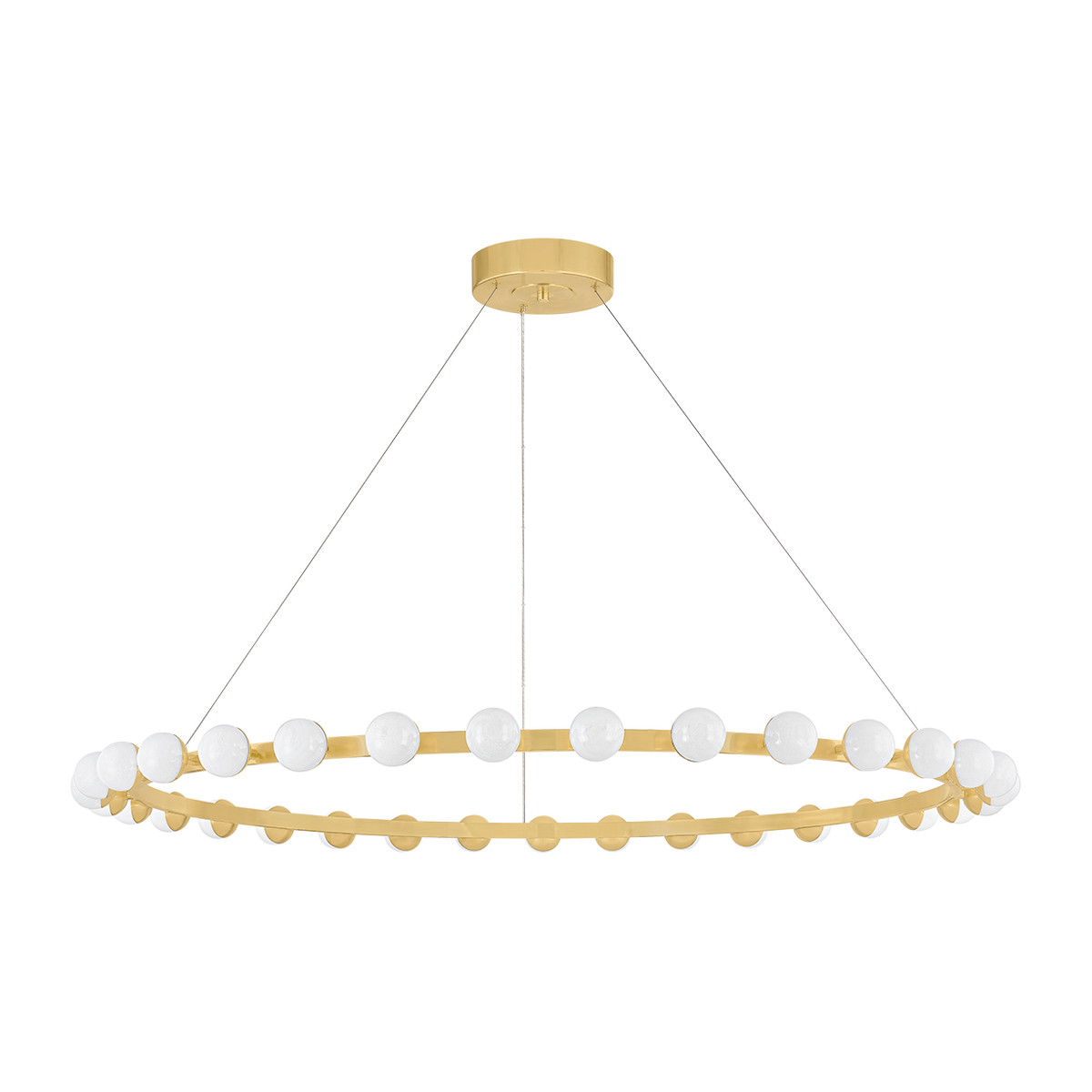 Crackled White Glass Ring Chandelier