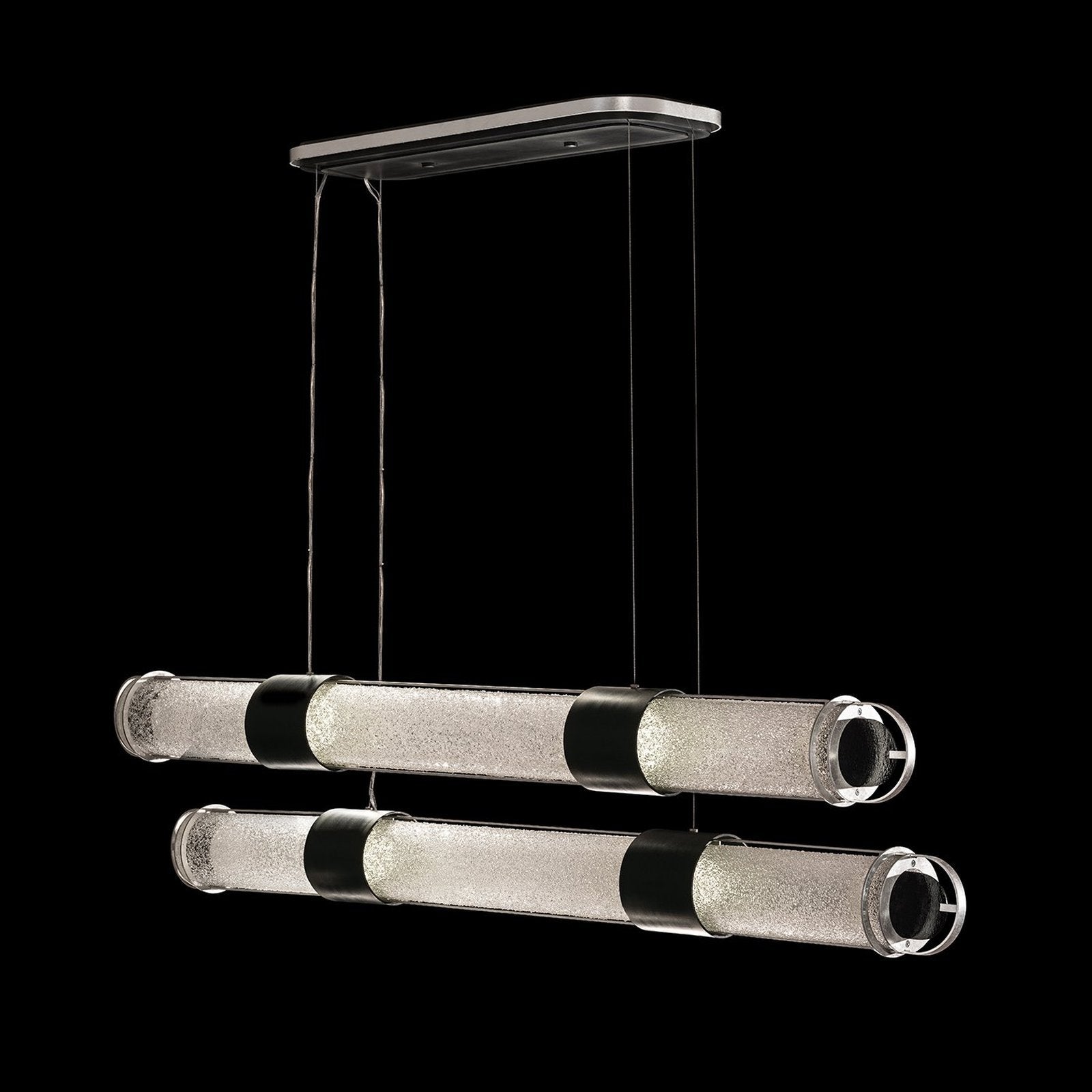 Double Linear Illuminated Glass Pendant