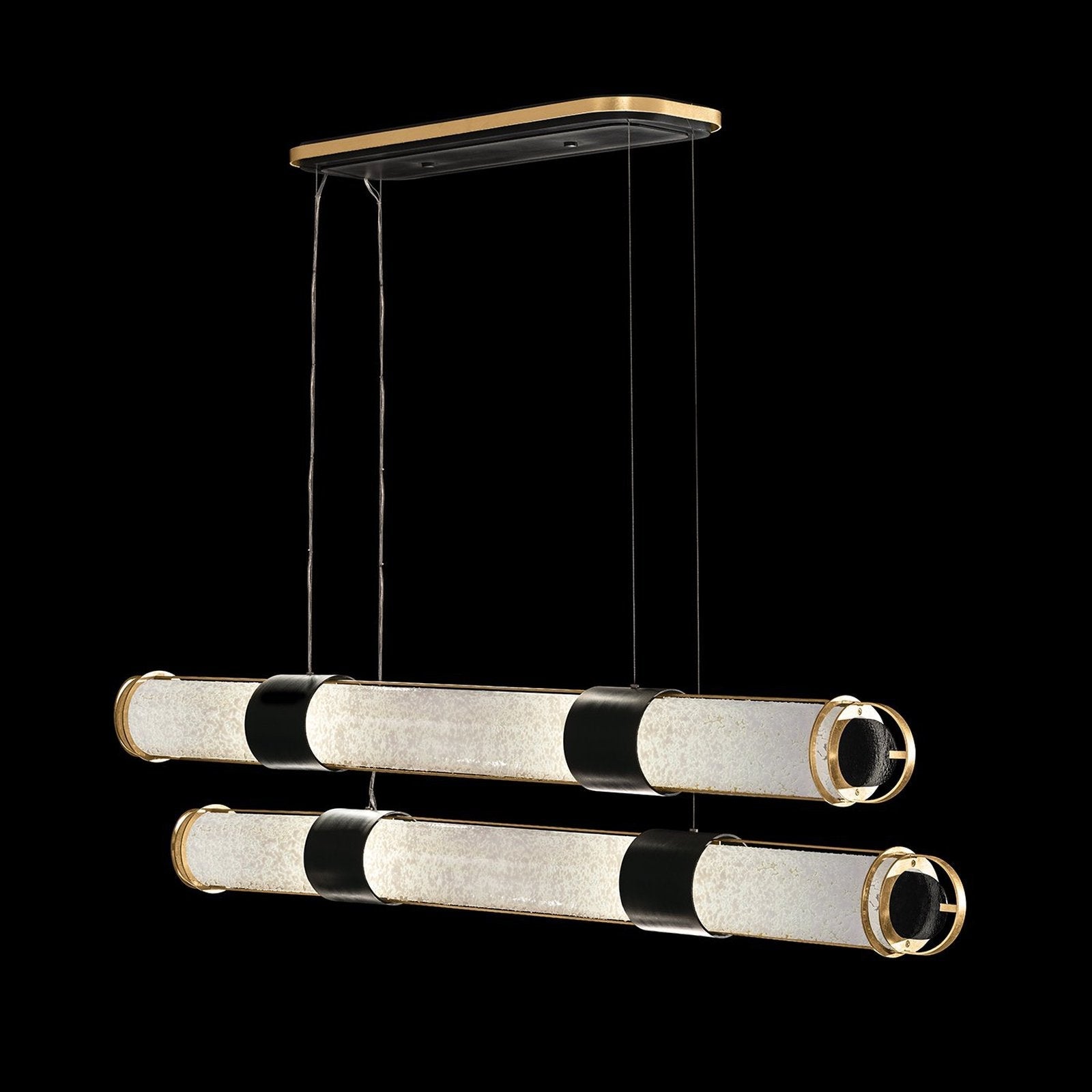 Double Linear Illuminated Glass Pendant