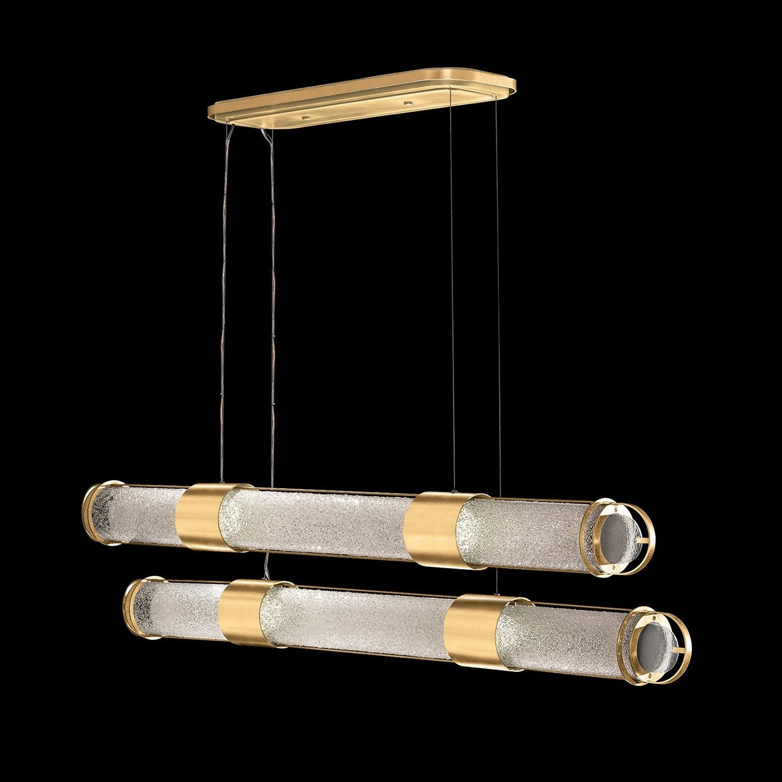 Double Linear Illuminated Glass Pendant
