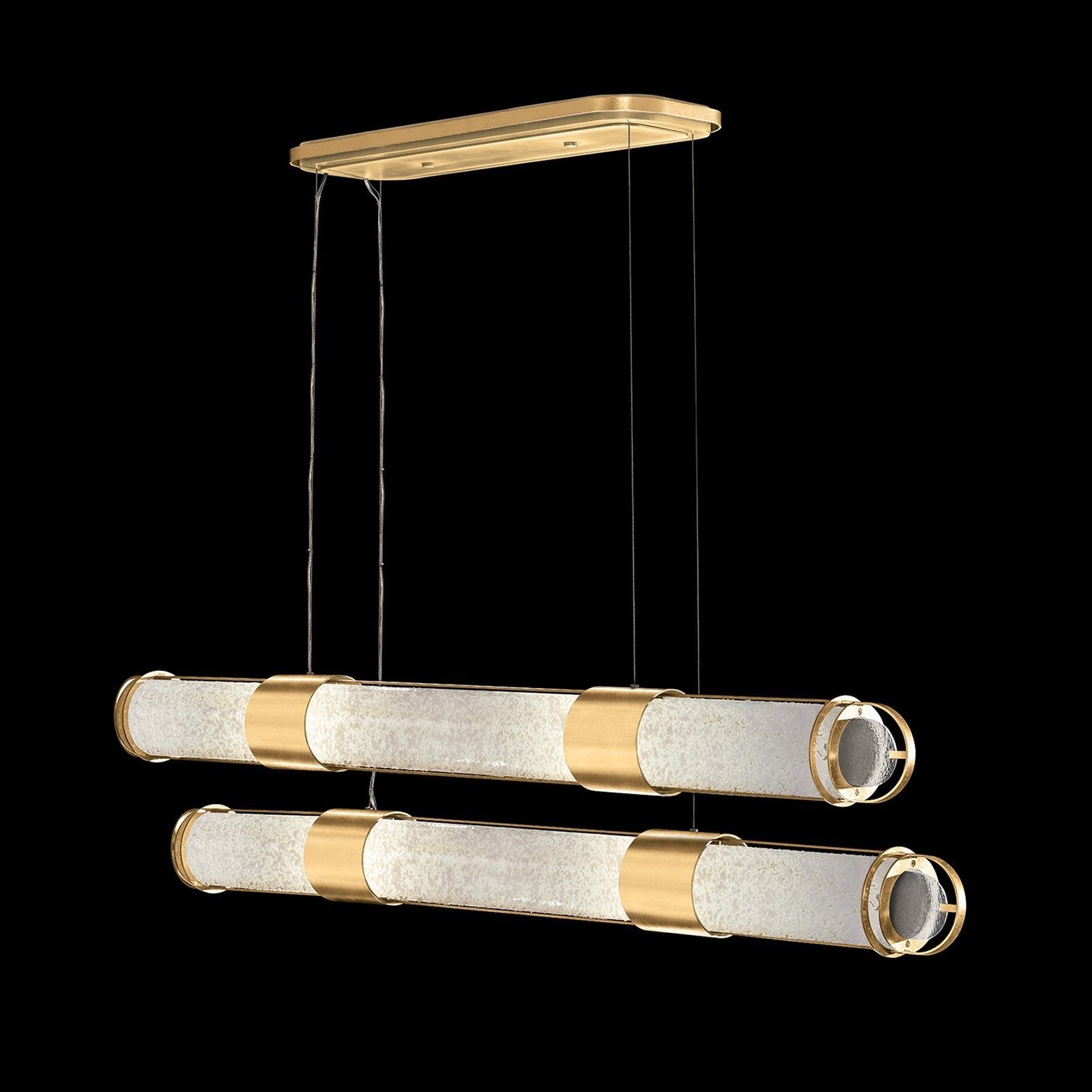 Double Linear Illuminated Glass Pendant