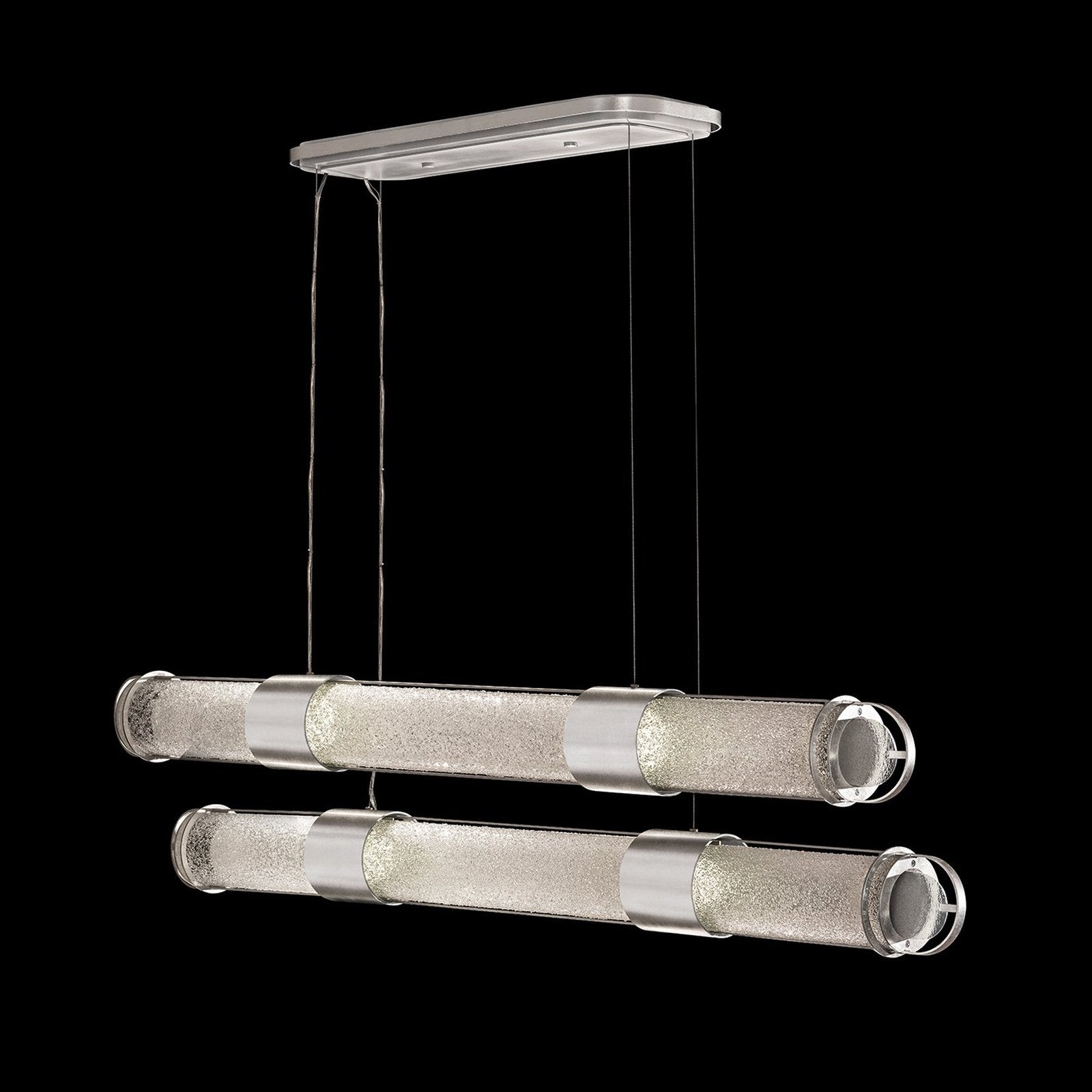 Double Linear Illuminated Glass Pendant