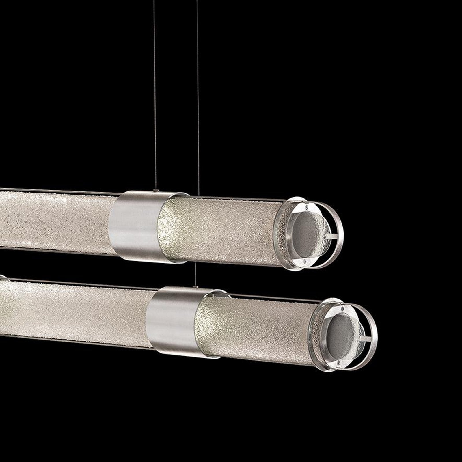 Double Linear Illuminated Glass Pendant