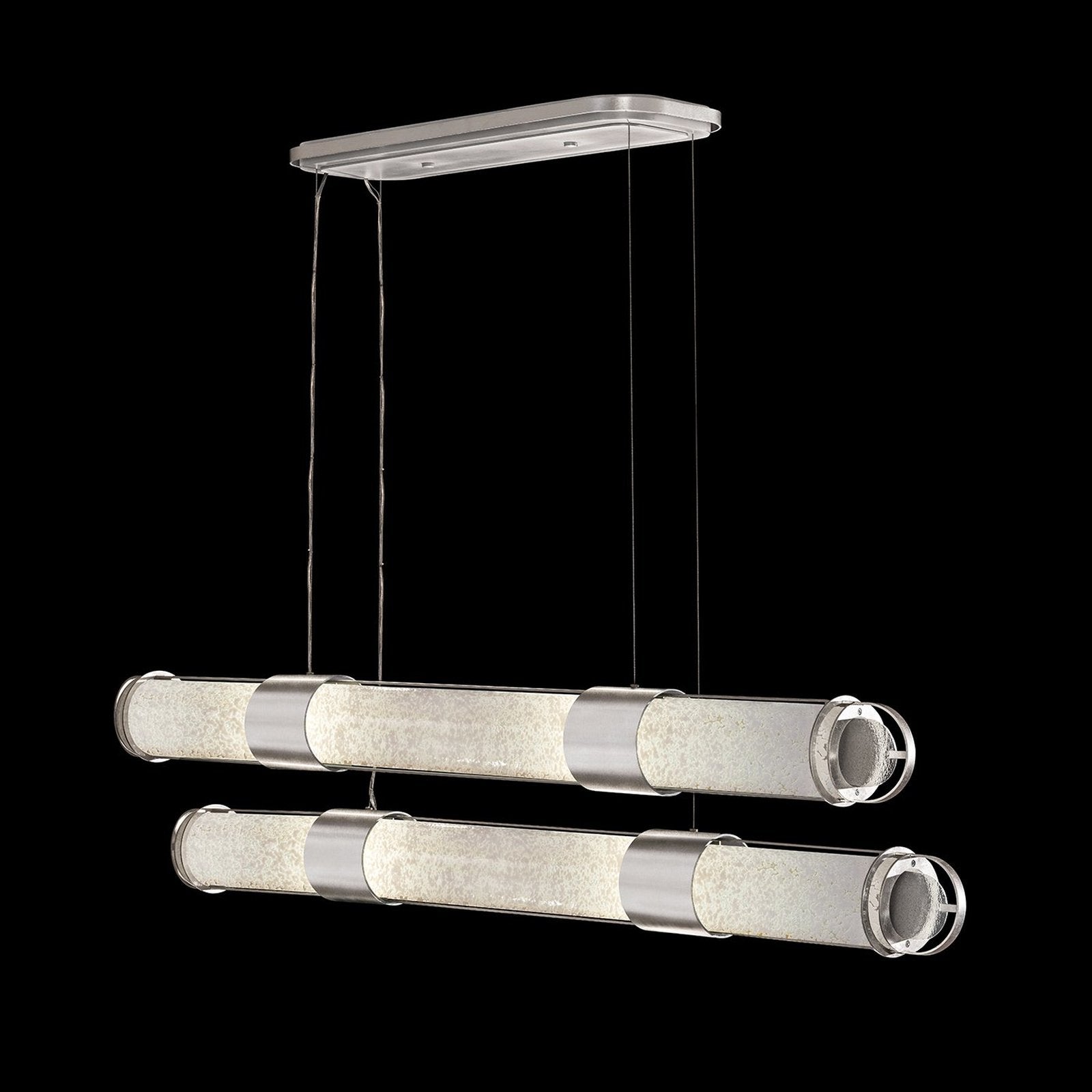 Double Linear Illuminated Glass Pendant