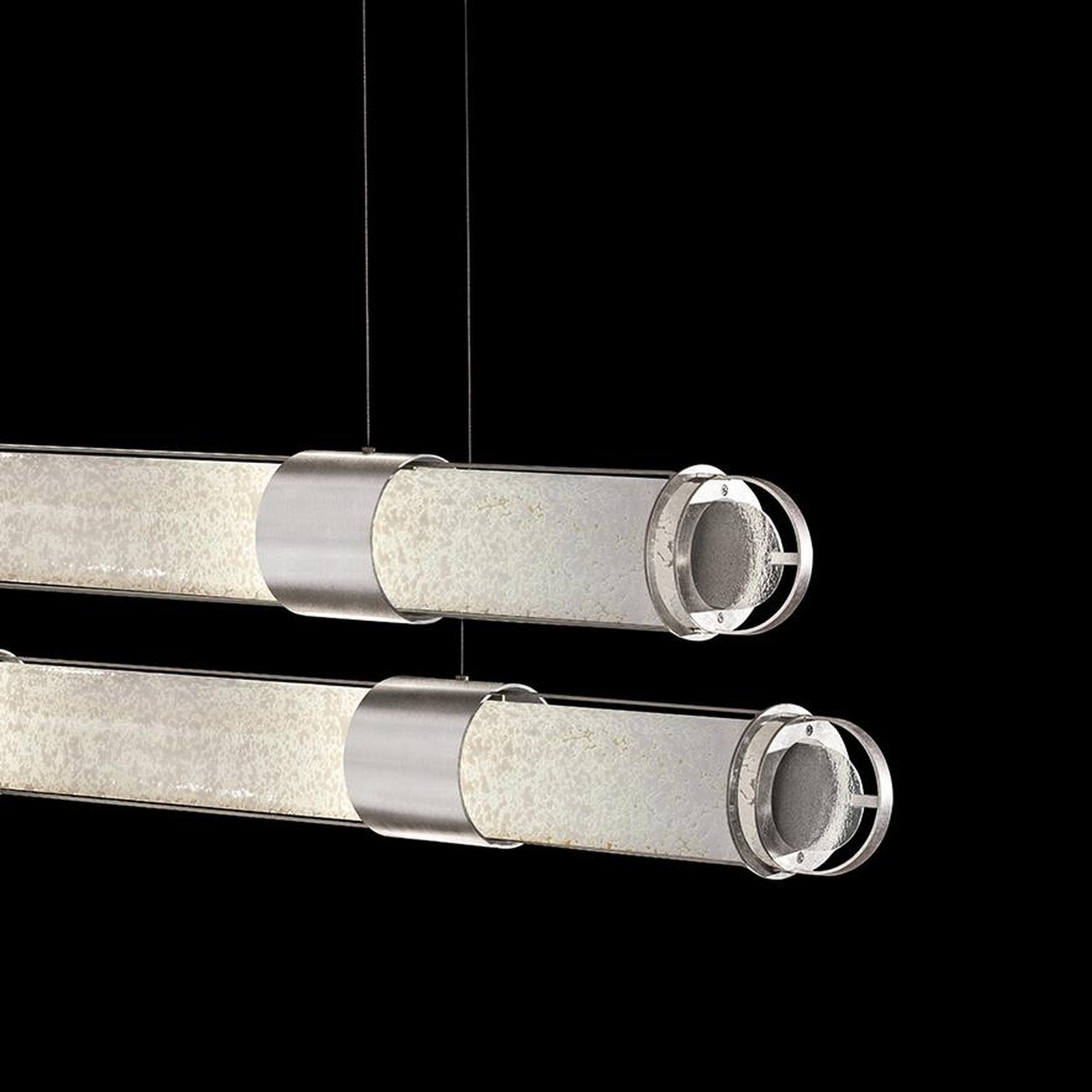 Double Linear Illuminated Glass Pendant