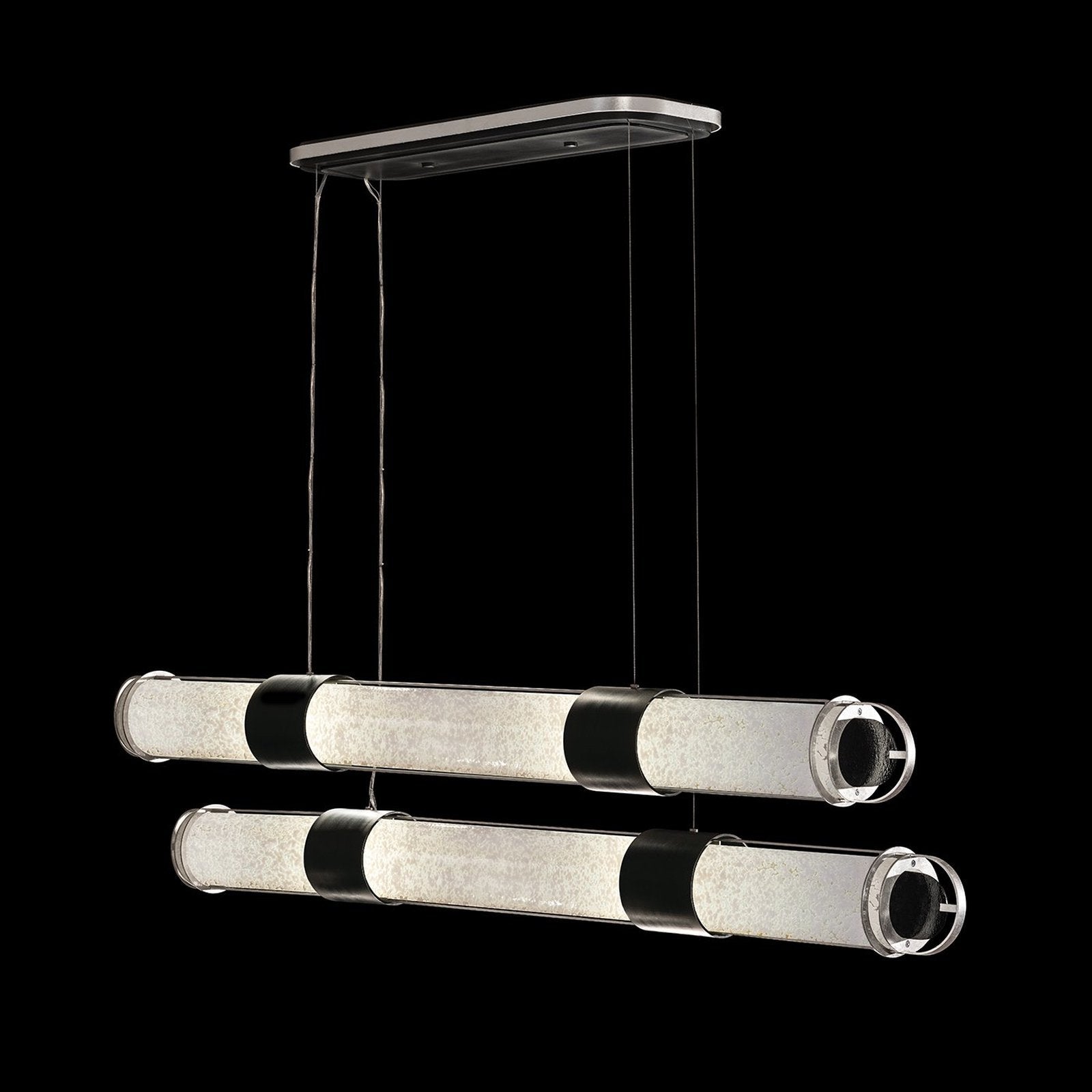 Double Linear Illuminated Glass Pendant