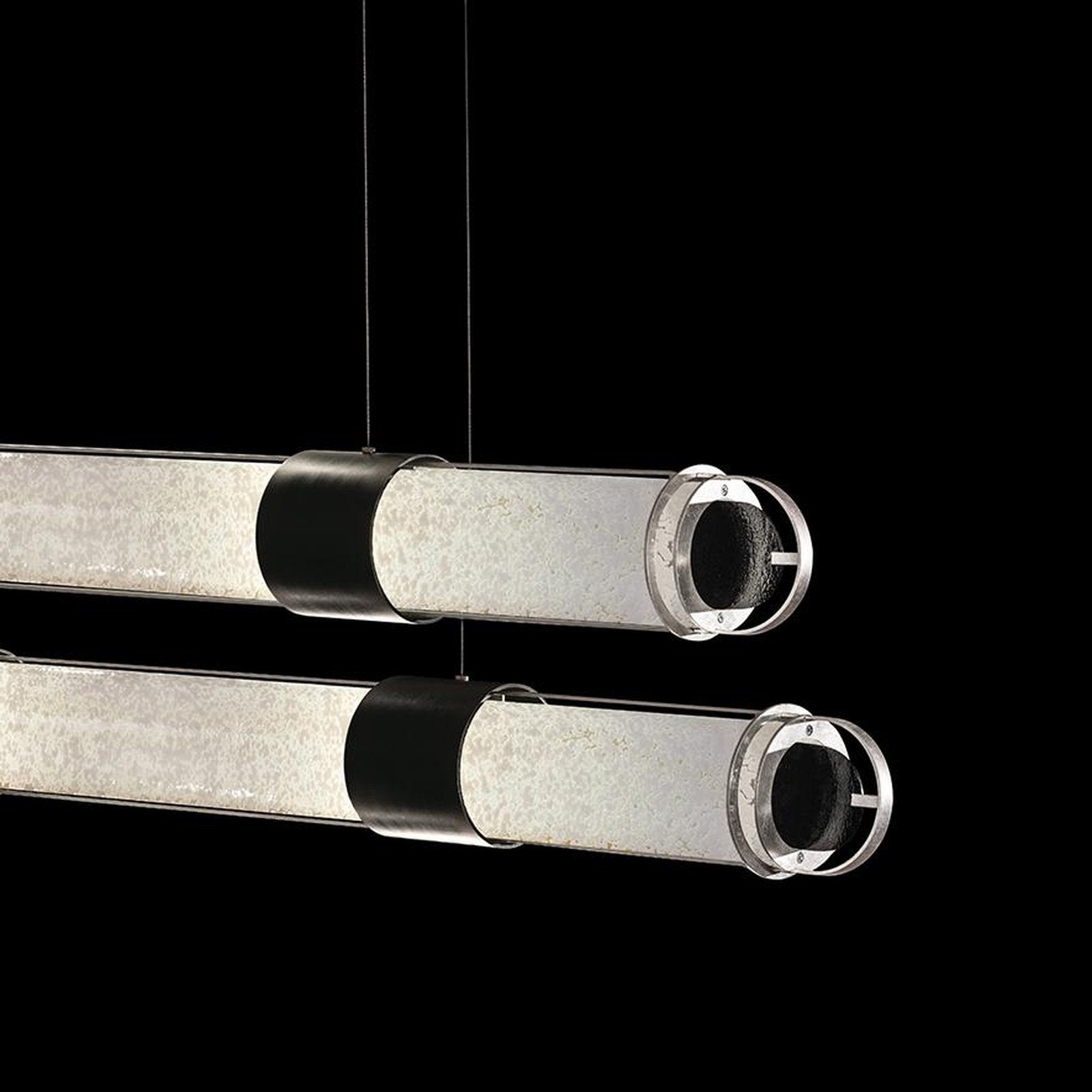 Double Linear Illuminated Glass Pendant