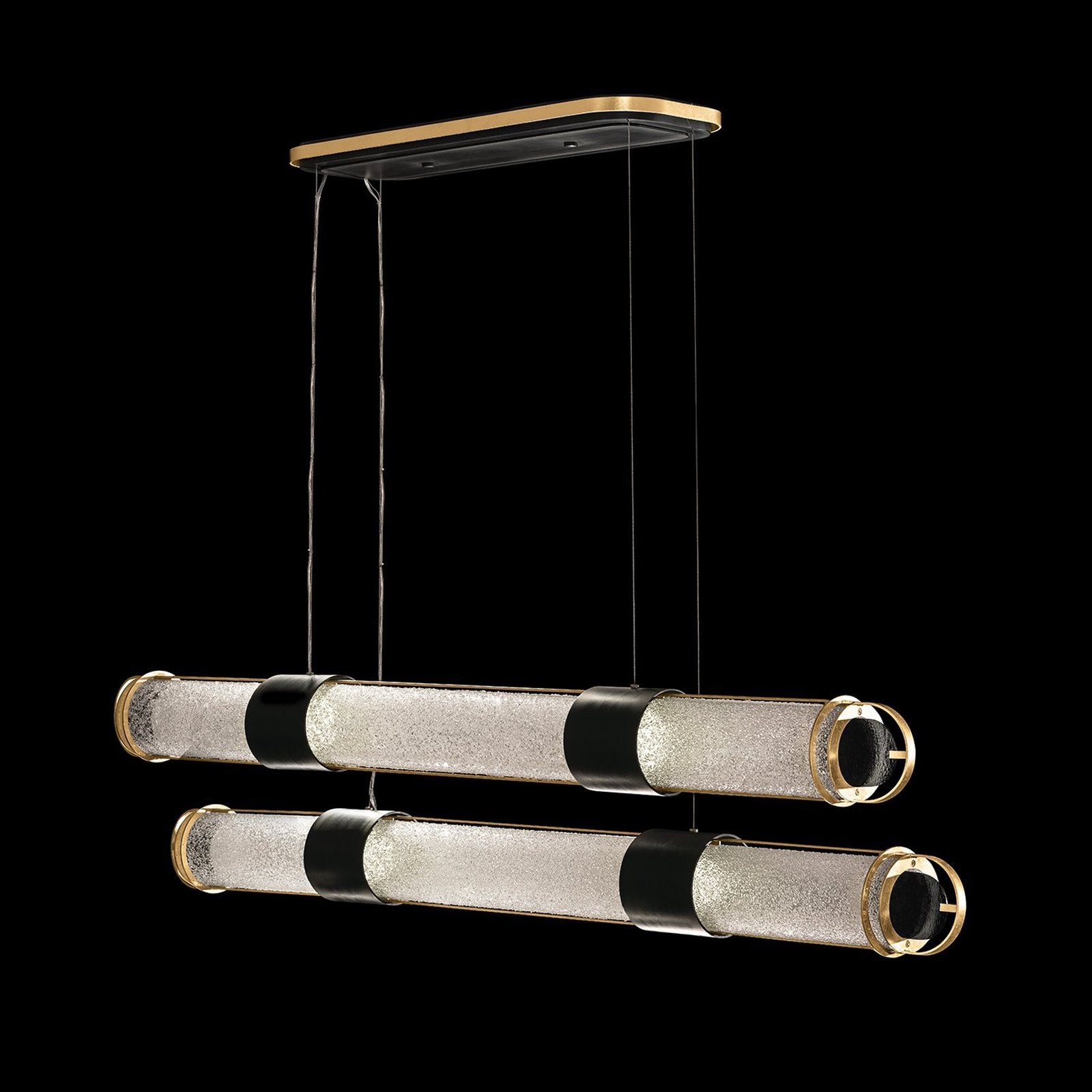 Double Linear Illuminated Glass Pendant