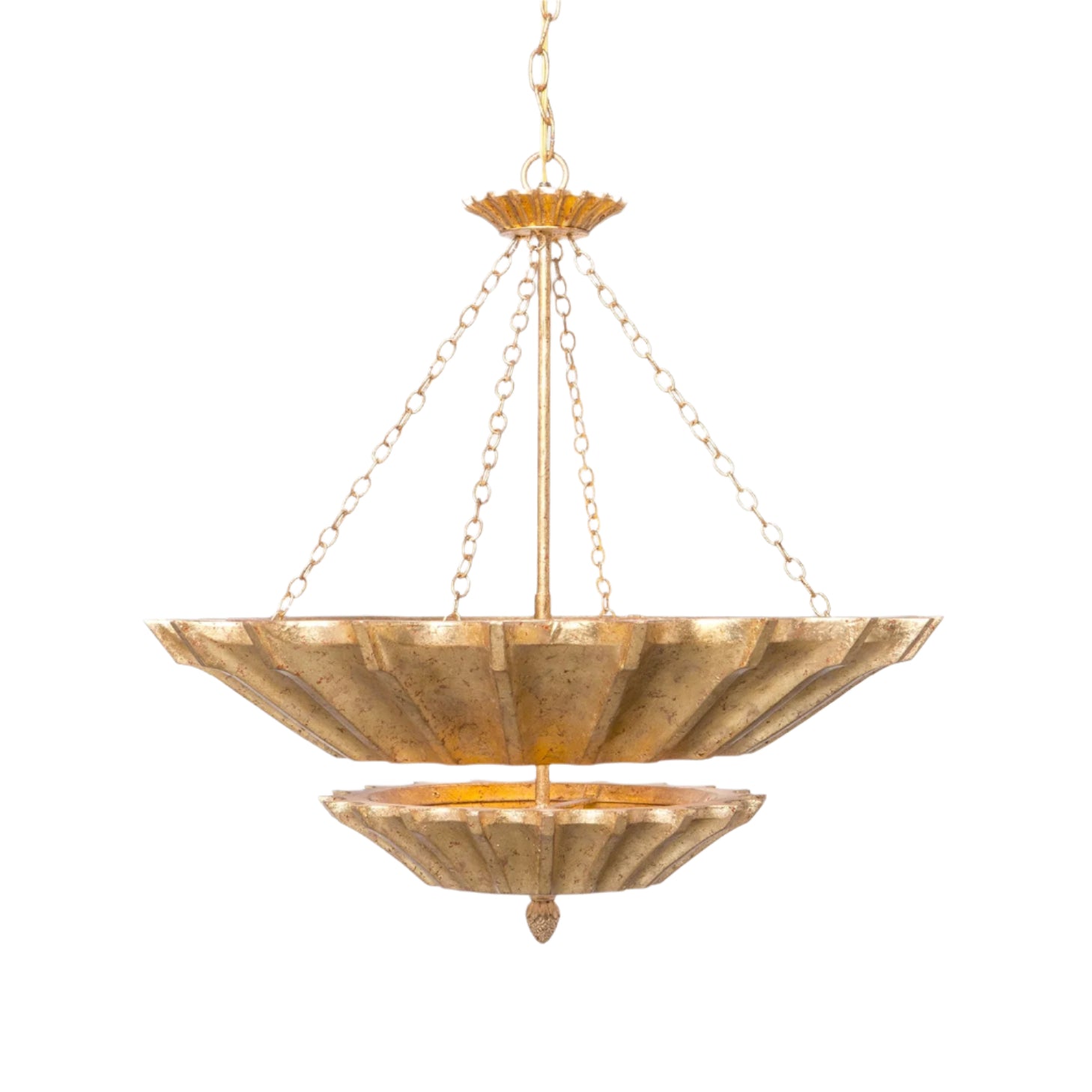 Dual Leaf Finish Statement Chandelier
