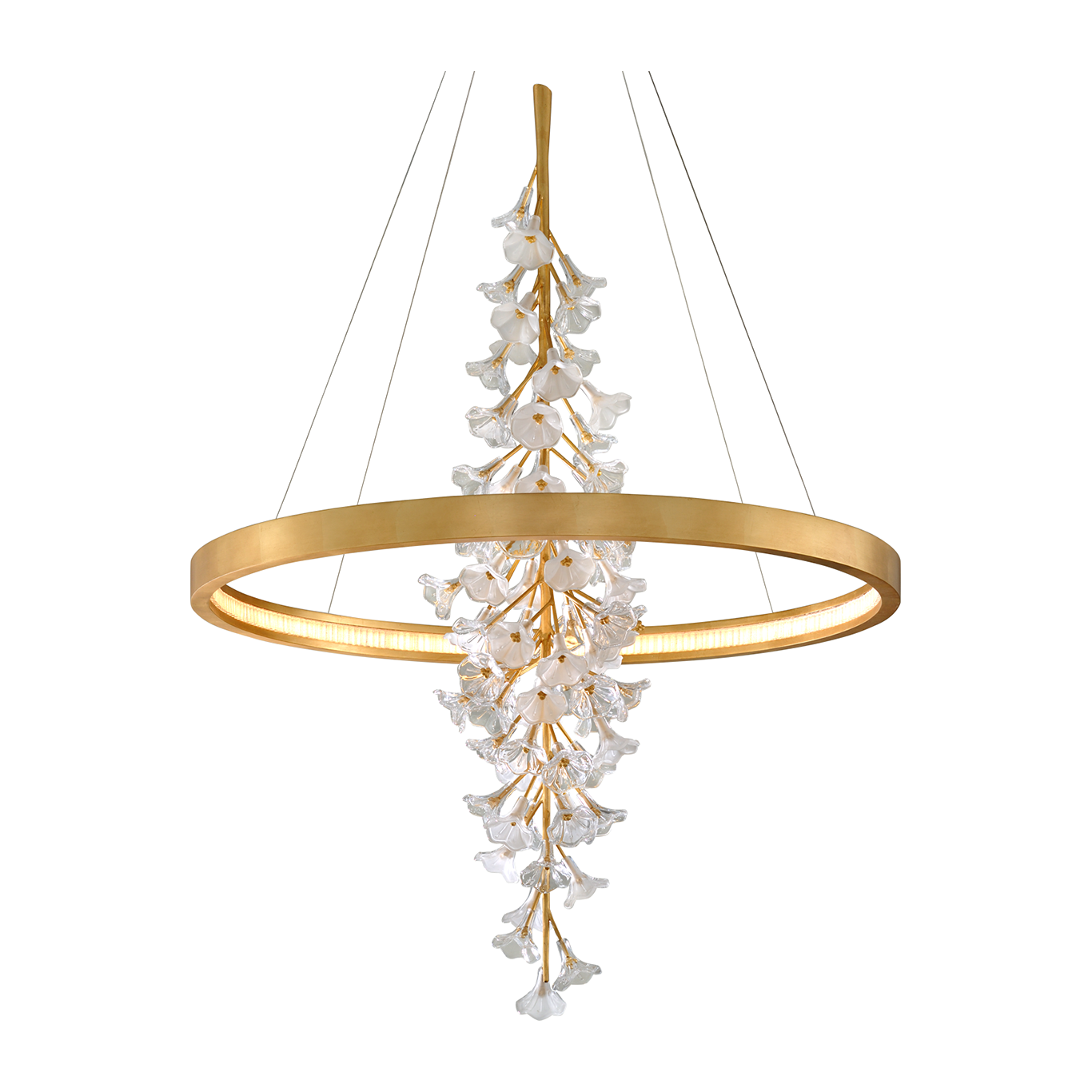 Gold Leaf Floral Statement Chandelier