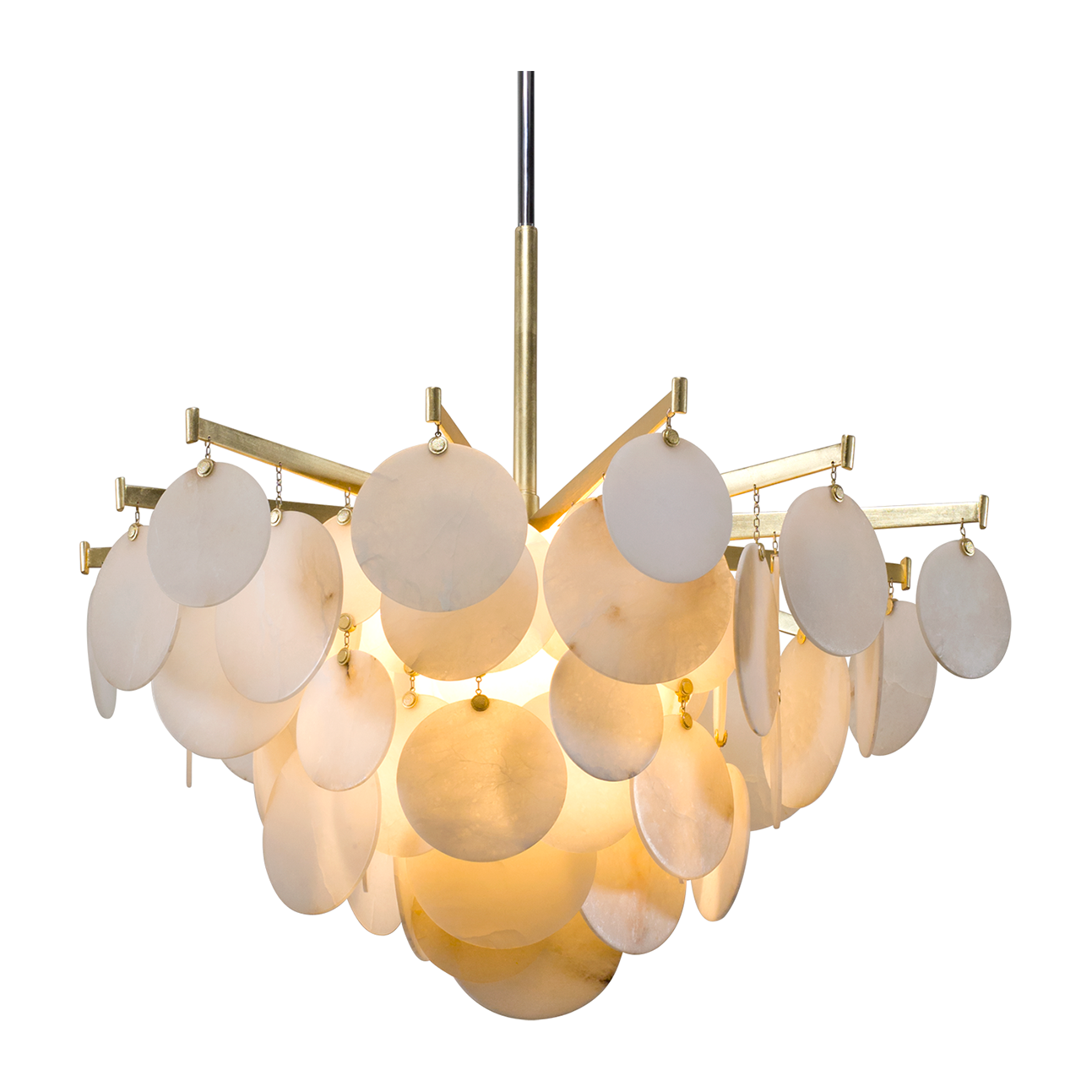 Gold Leaf Sculptural Chandelier