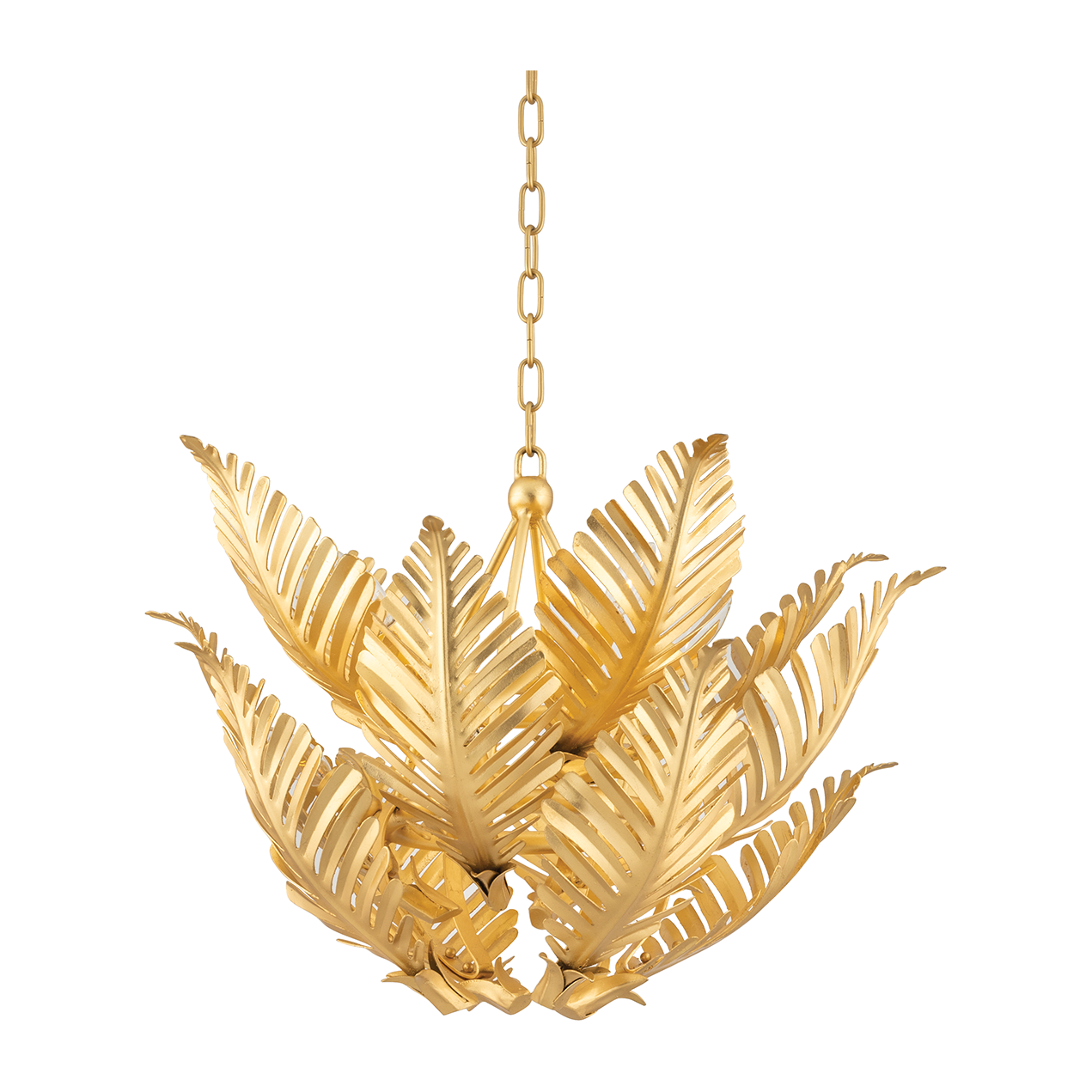 Gold Leaf Tropical Pendant Chandelier