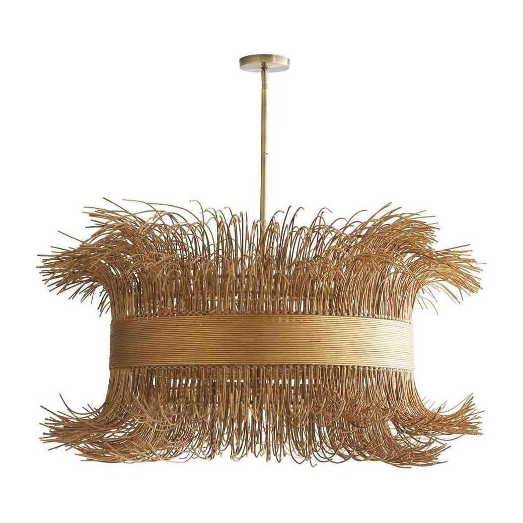 Gold Rattan Freeform Chandelier