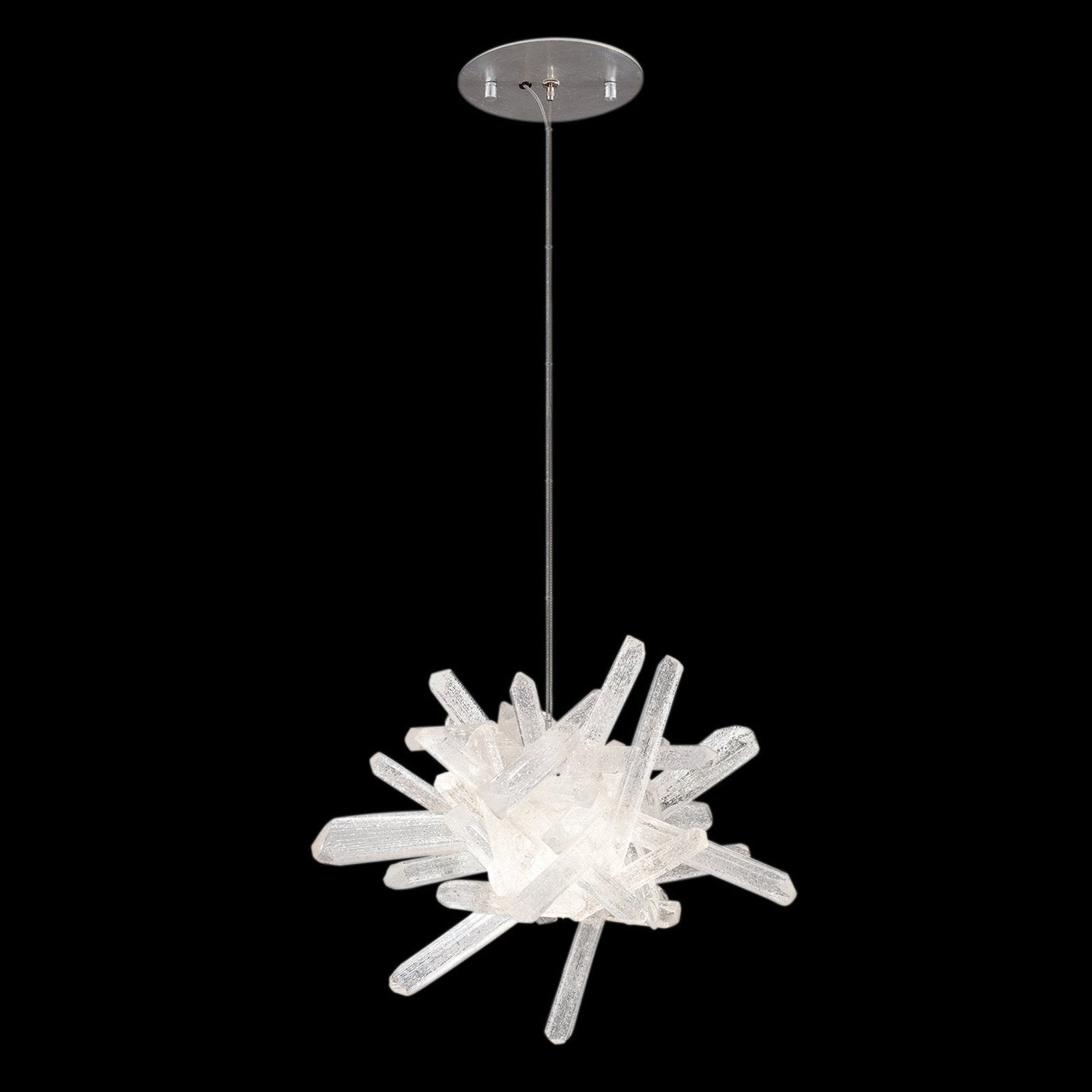 Hand Polished Quartz Spire Drop Light