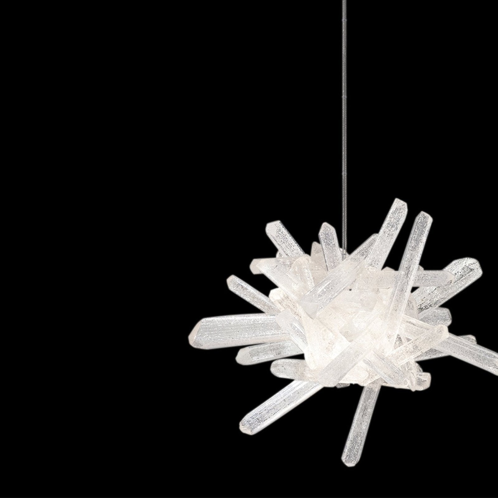 Hand Polished Quartz Spire Drop Light