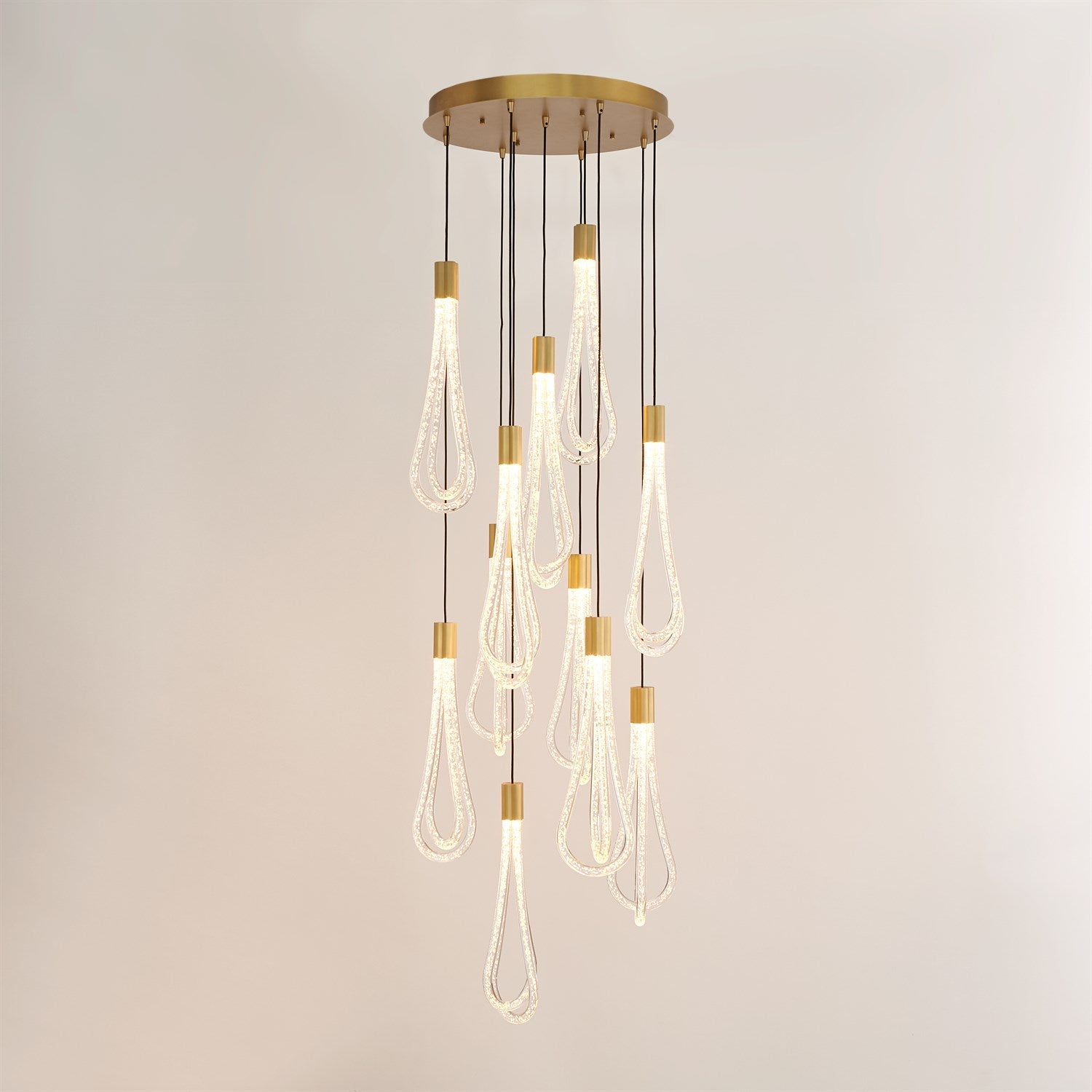 Layered Acrylic Raindrop LED Chandelier