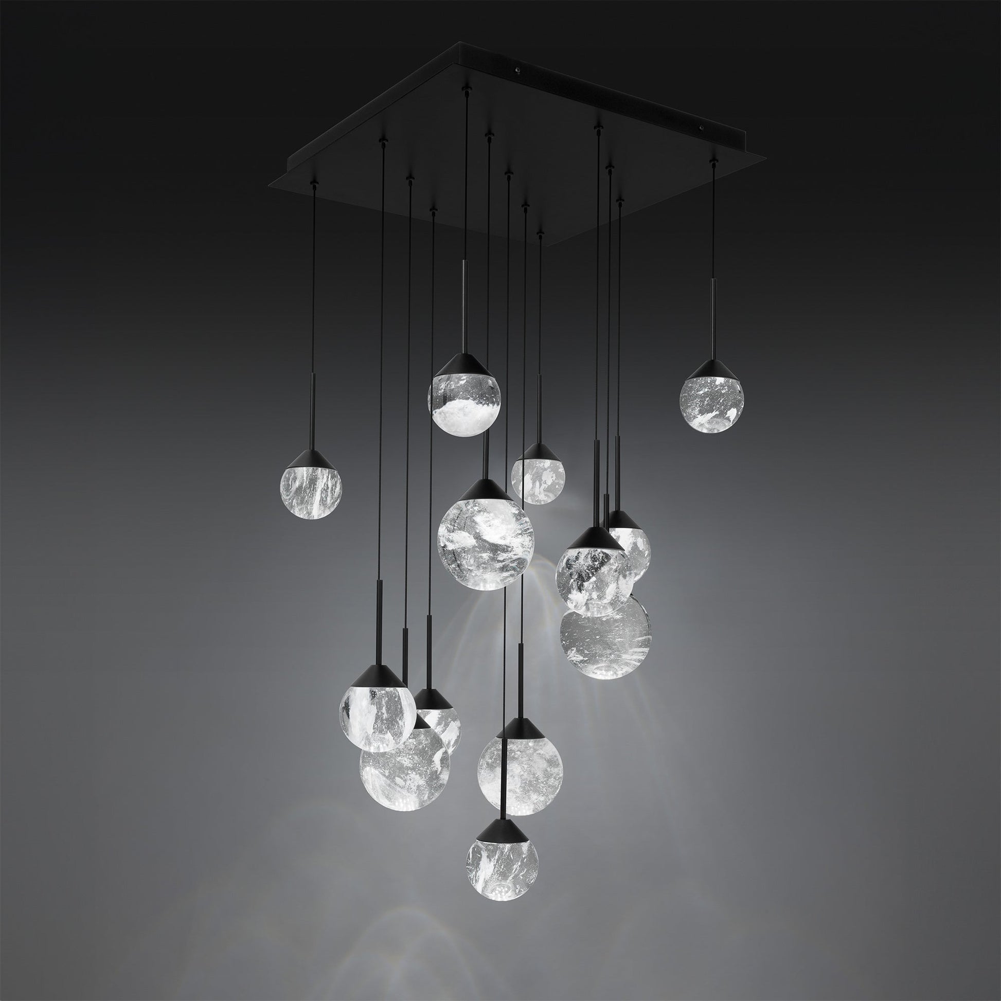 Optic Haze Crystal Sphere Cascade Pendant