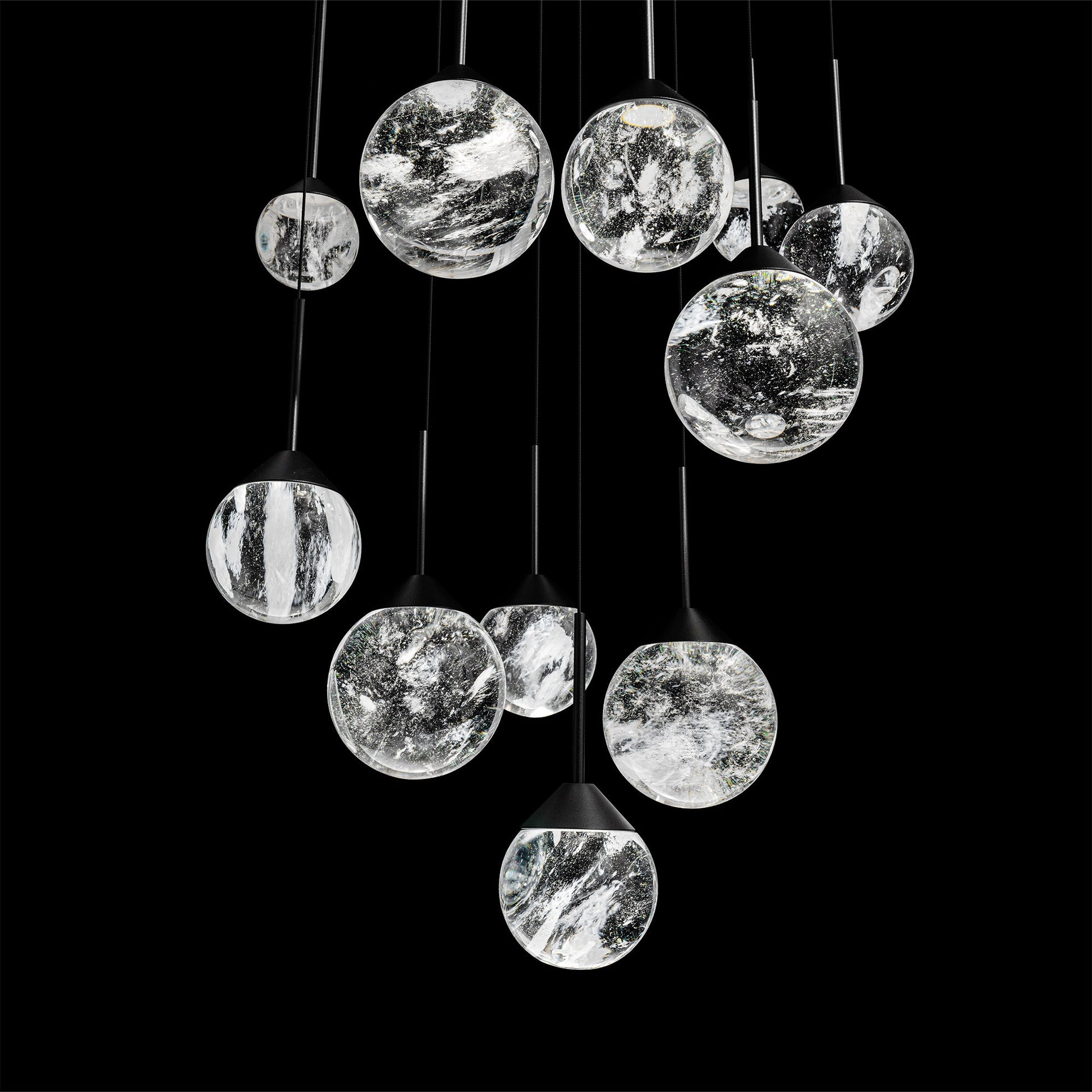 Optic Haze Crystal Sphere Cascade Pendant