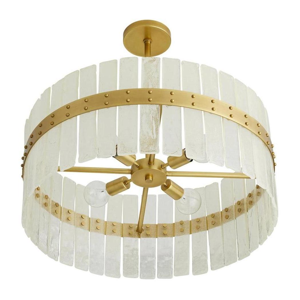 Organic Seeded Glass Band Chandelier