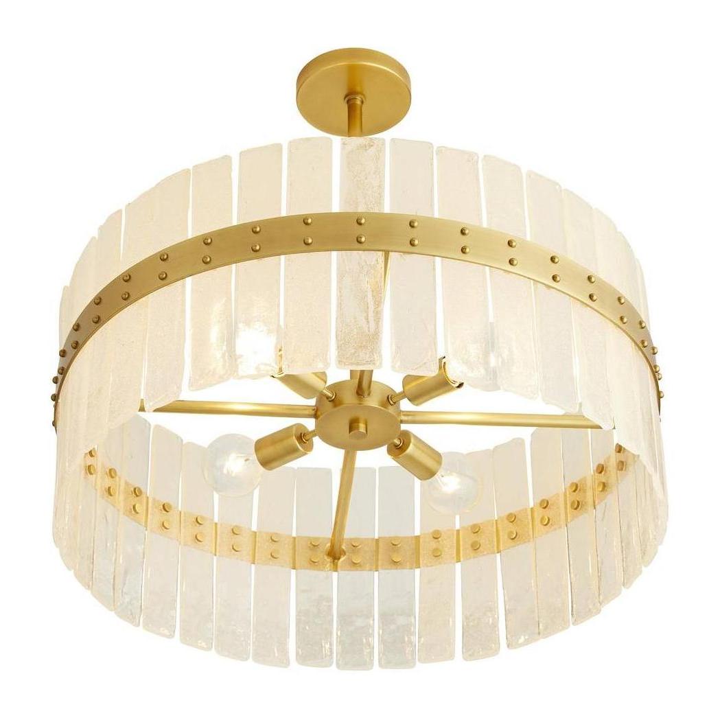 Organic Seeded Glass Band Chandelier