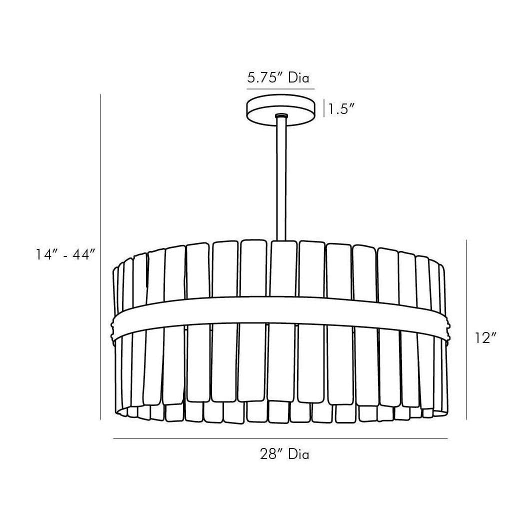 Organic Seeded Glass Band Chandelier
