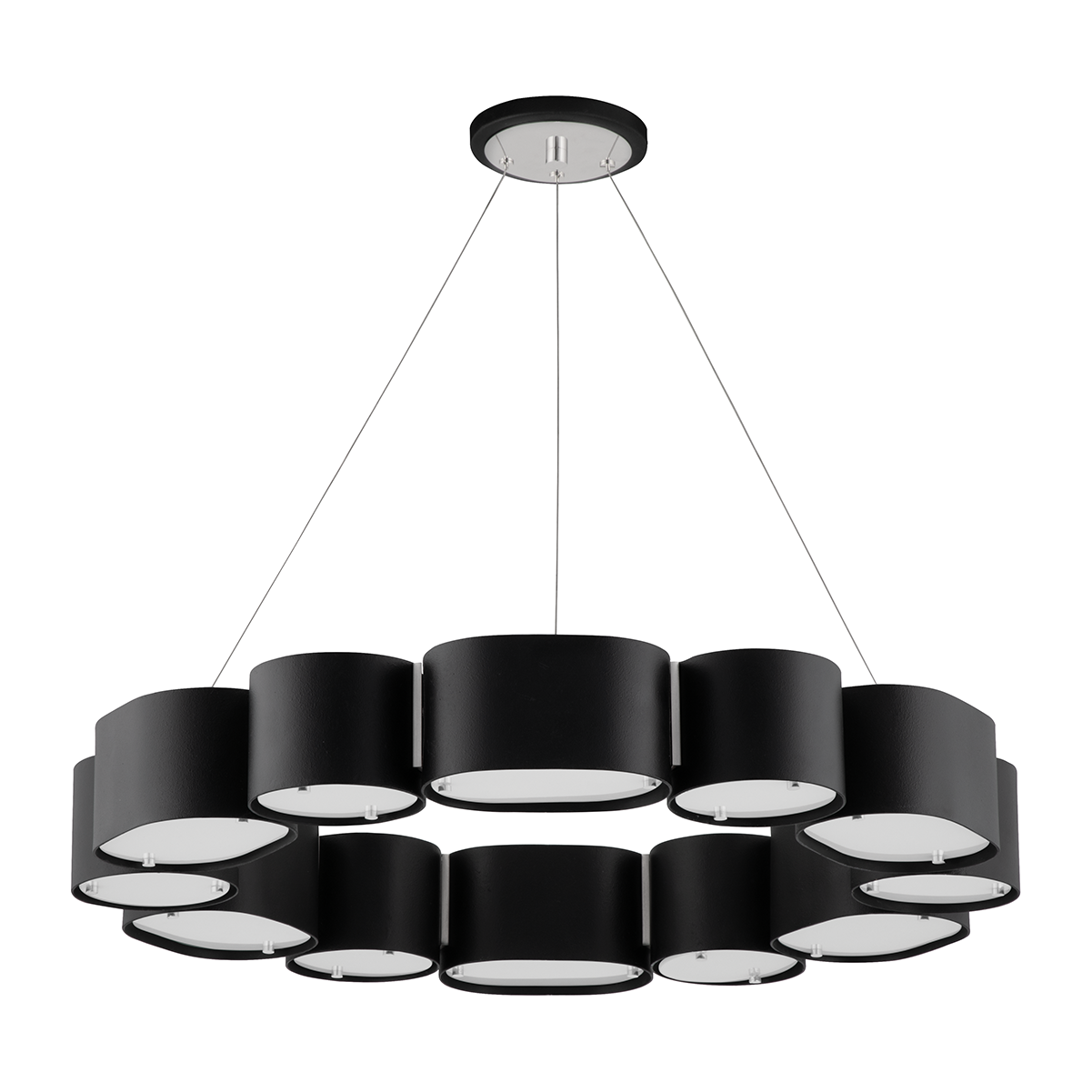 Painted Glass Oval Shade Chandelier