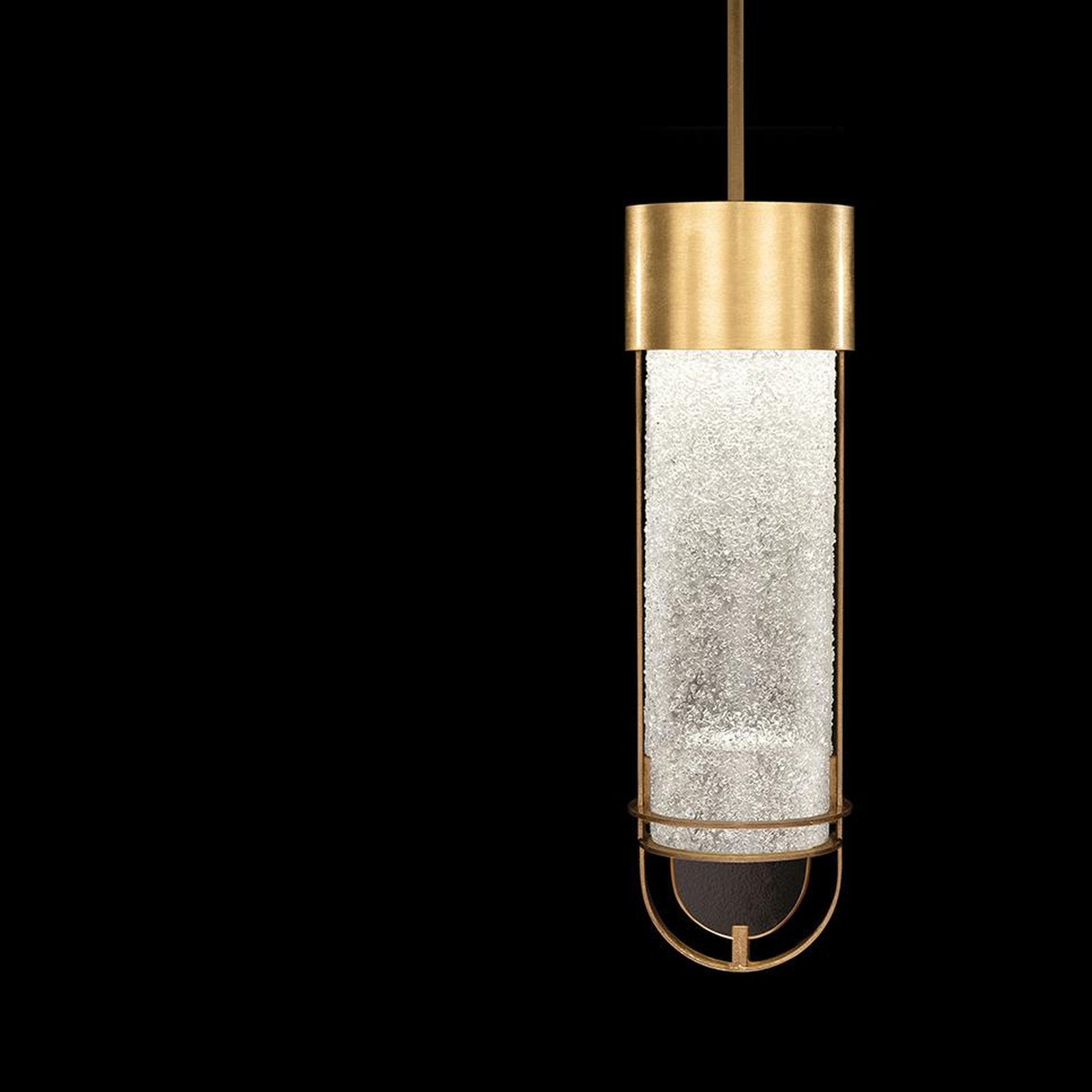 Petite Illuminated Glass Cylinder Pendant