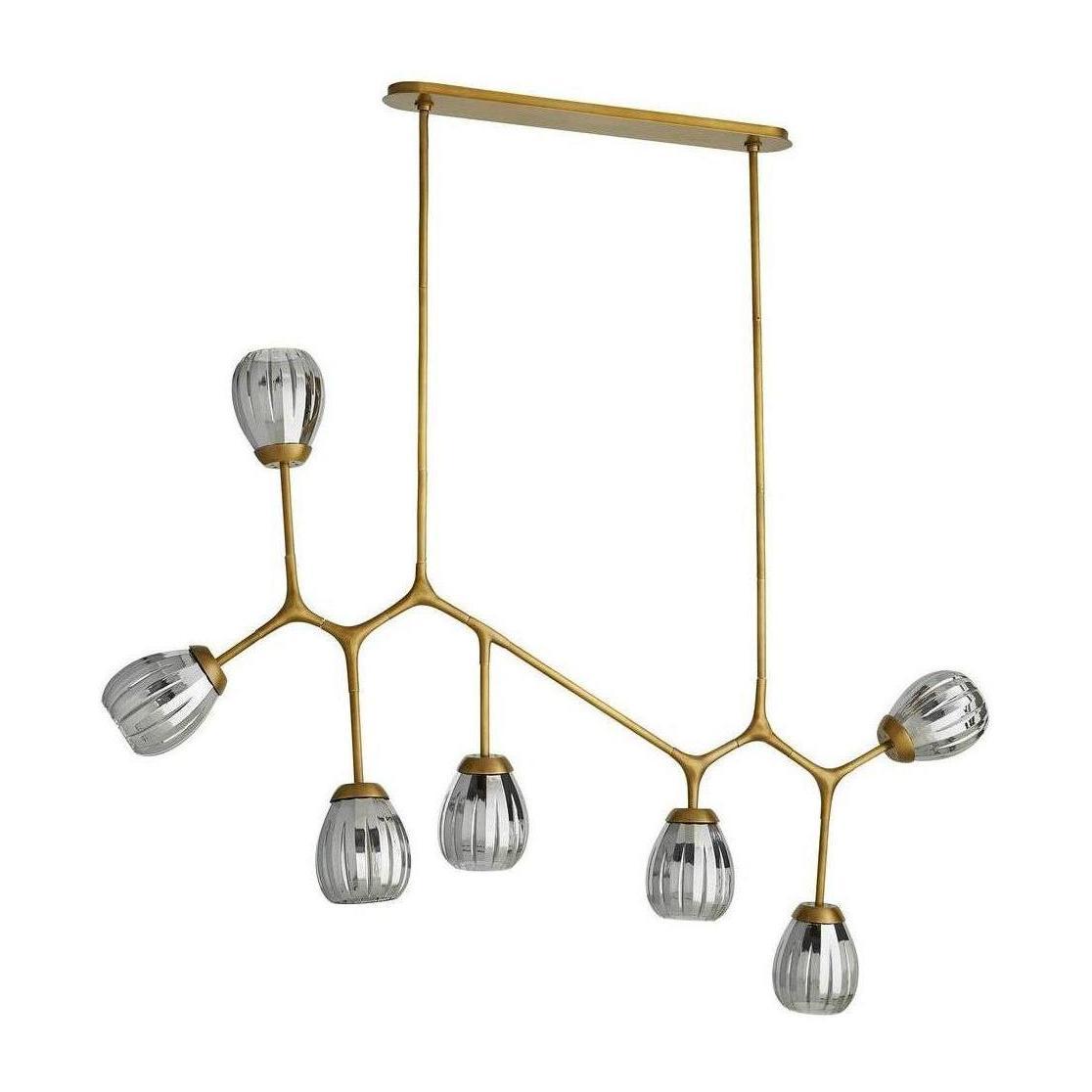 Pivoting Smoke Glass Linear Chandelier