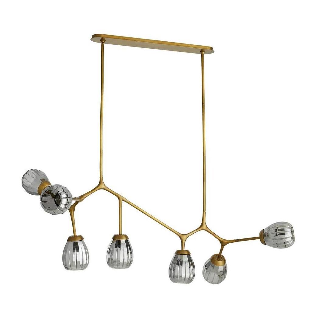 Pivoting Smoke Glass Linear Chandelier