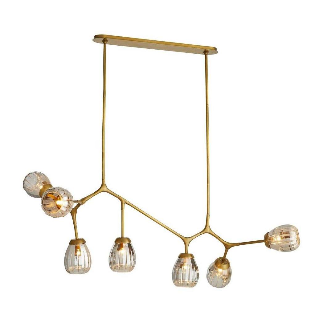 Pivoting Smoke Glass Linear Chandelier