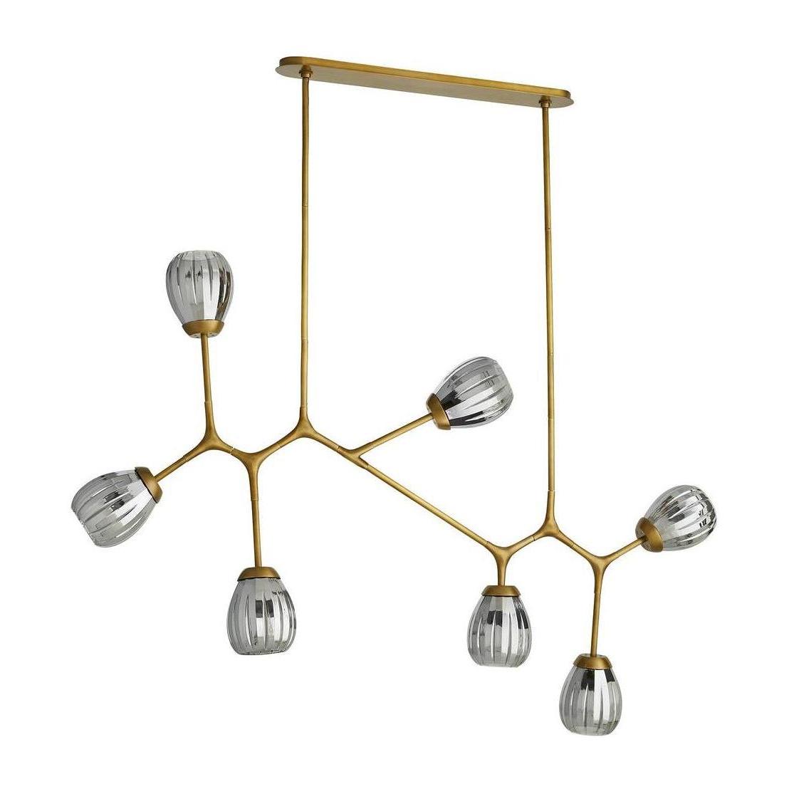 Pivoting Smoke Glass Linear Chandelier