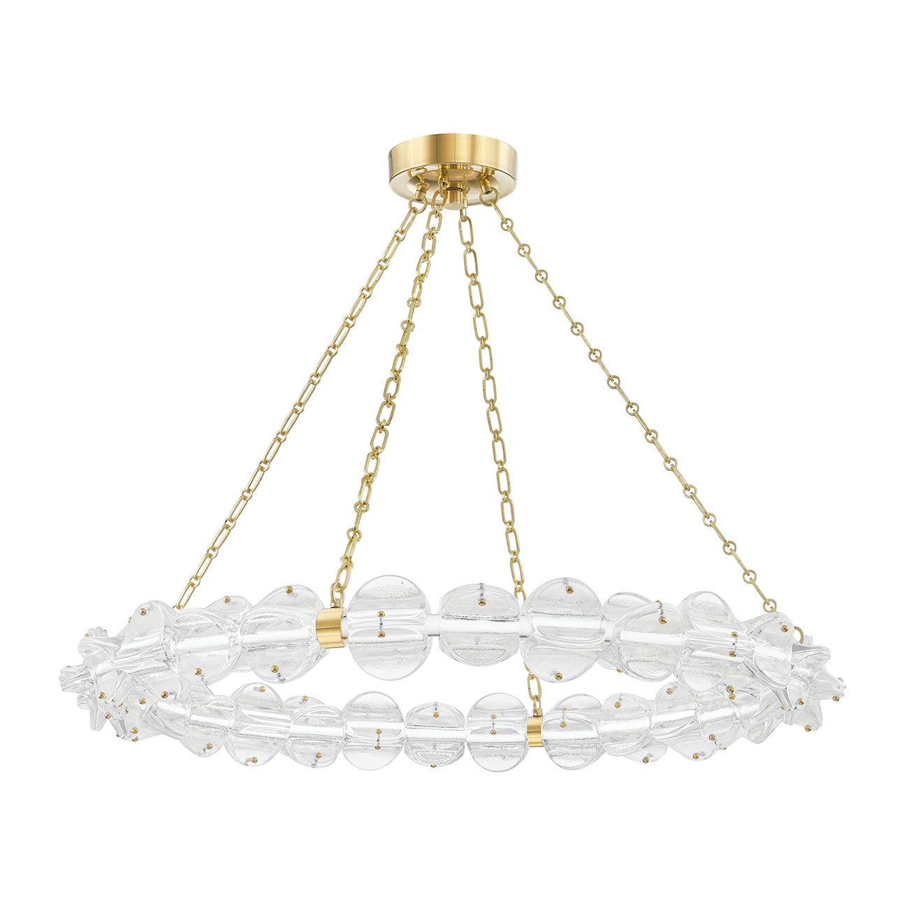 Scalloped Glass Disc Ring Chandelier
