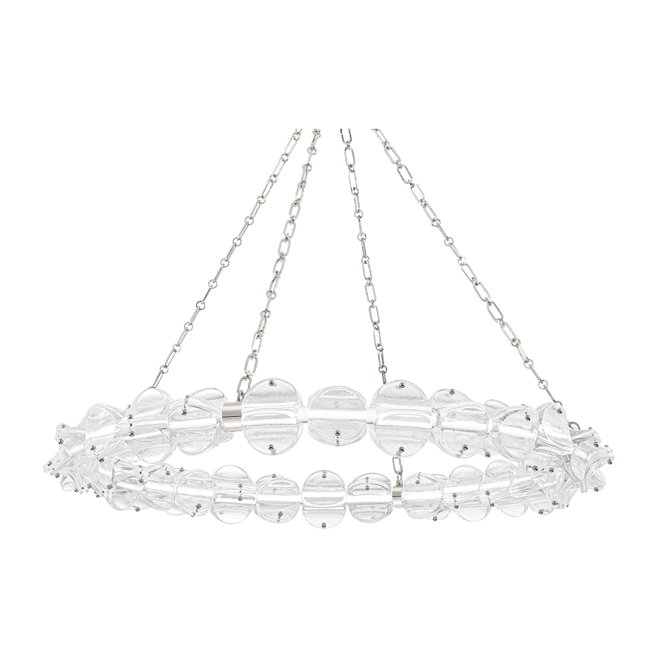 Scalloped Glass Disc Ring Chandelier