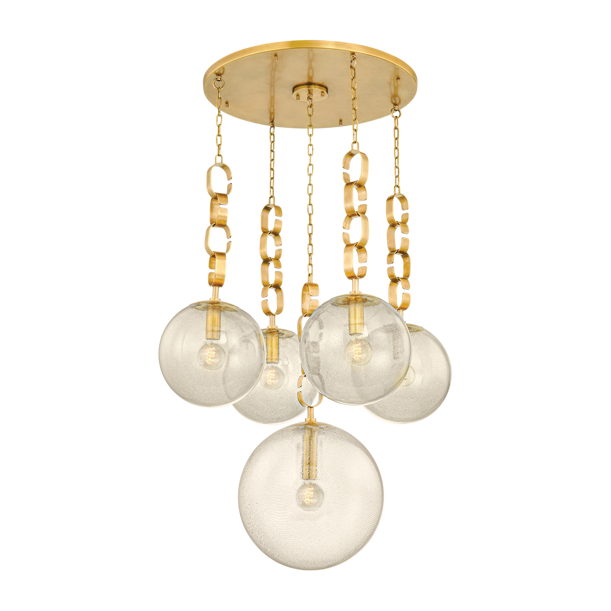 Seeded Glass Orb Chain Chandelier