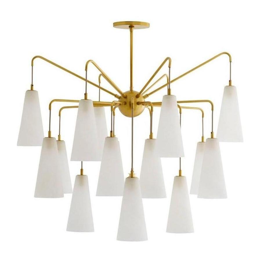 Staggered Opal Swirl Glass Chandelier