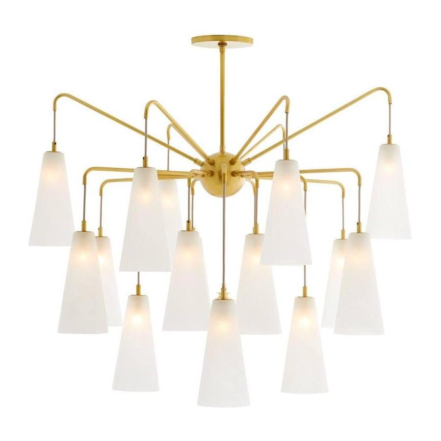 Staggered Opal Swirl Glass Chandelier