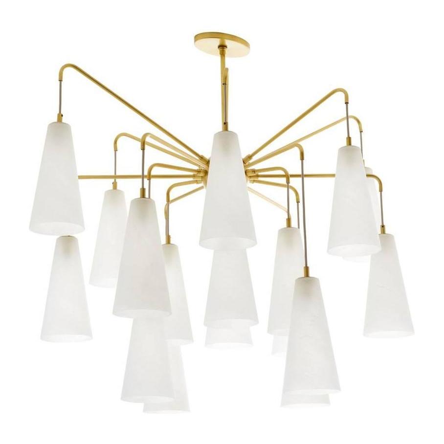 Staggered Opal Swirl Glass Chandelier