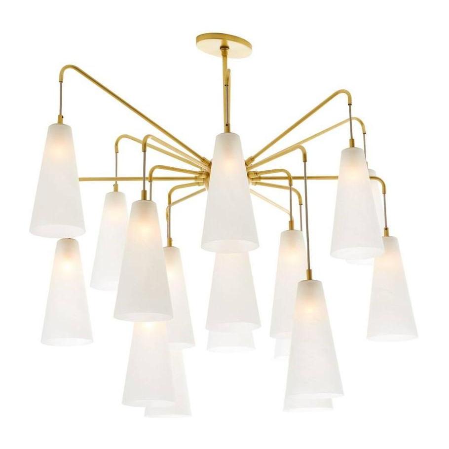 Staggered Opal Swirl Glass Chandelier