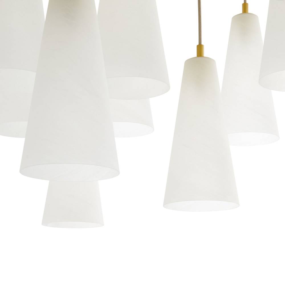 Staggered Opal Swirl Glass Chandelier